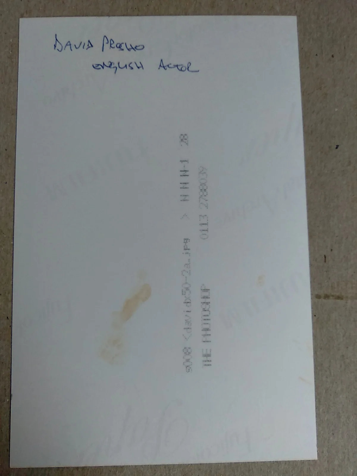 David Prosho English Actor DC Ian Mitchell Signed 6x4in Photo Autographed, изображение 3