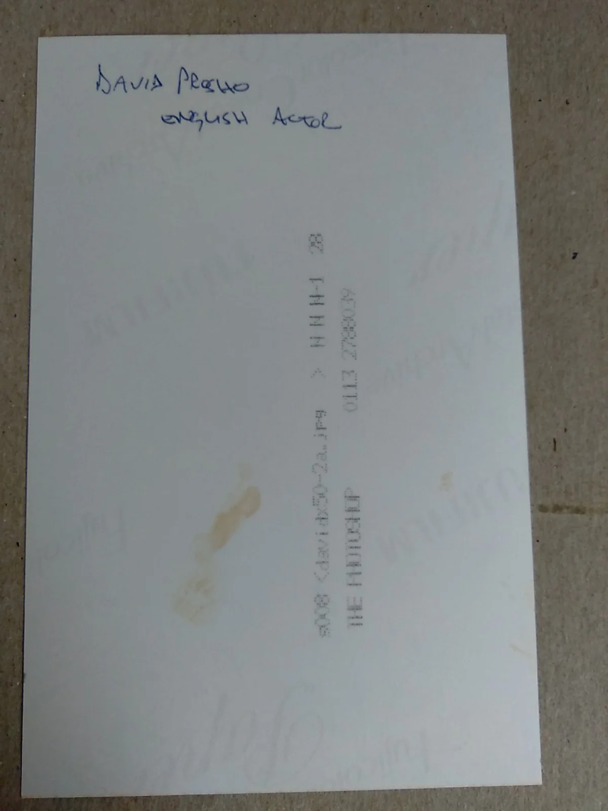 David Prosho English Actor DC Ian Mitchell Signed 6x4in Photo Autographed, изображение 4
