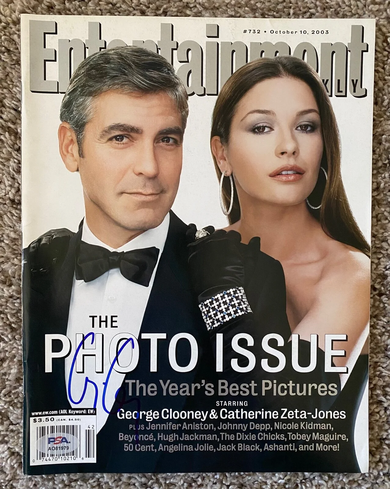 George Clooney — George Clooney October 2003 Signed Entertainment Weekly Magazine PSA RARE A