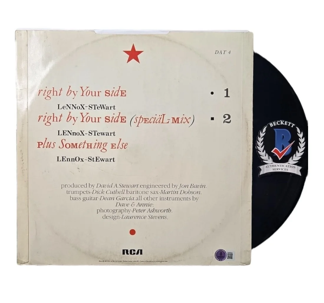 ANNIE LENNOX SIGNED AUTOGRAPH EURYTHMICS RIGHT BY YOUR SIDE LP VINYL BECKETT, изображение 2