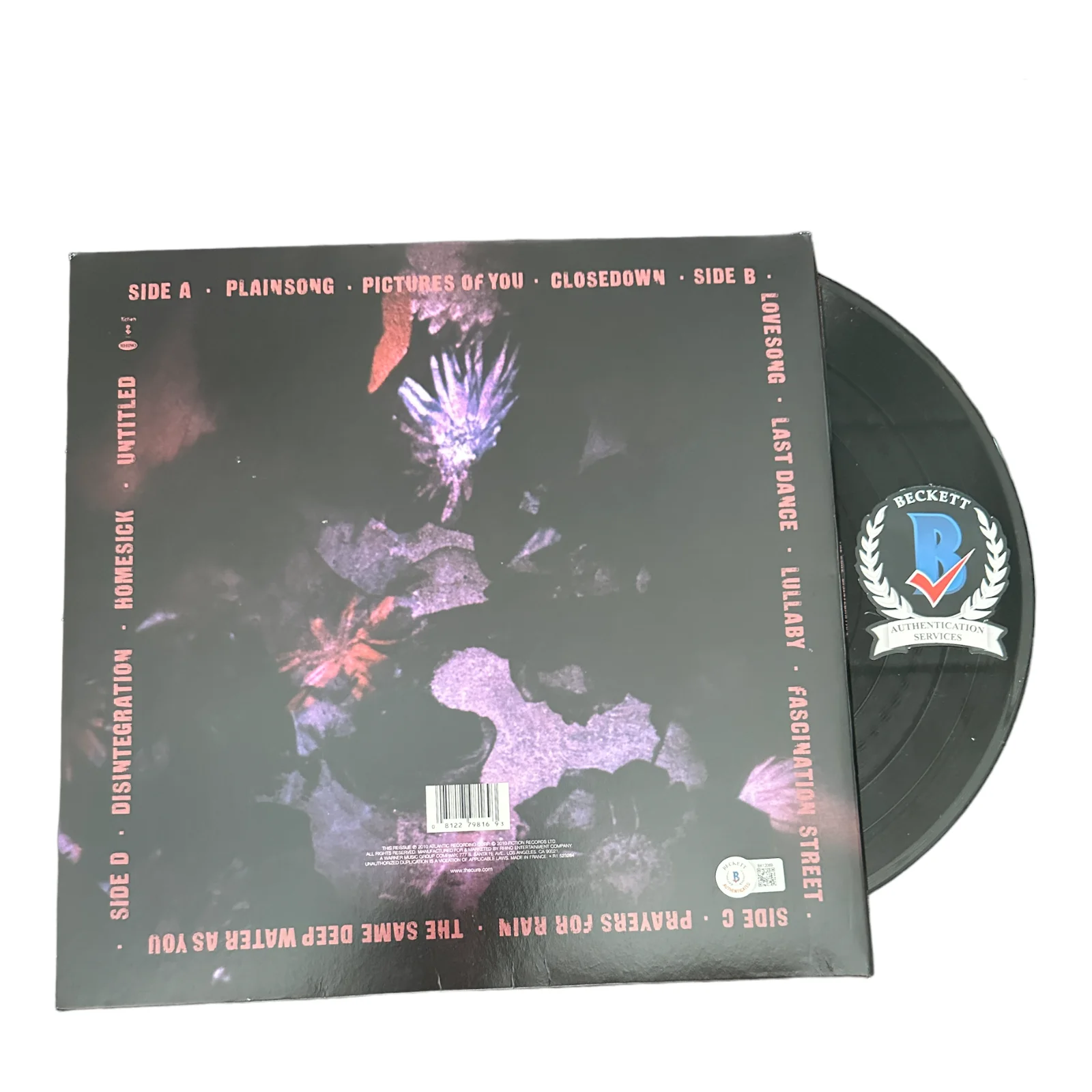 ROBERT SMITH SIGNED AUTOGRAPH THE CURE DISINTEGRATION LP VINYL BECKETT BAS, image 2