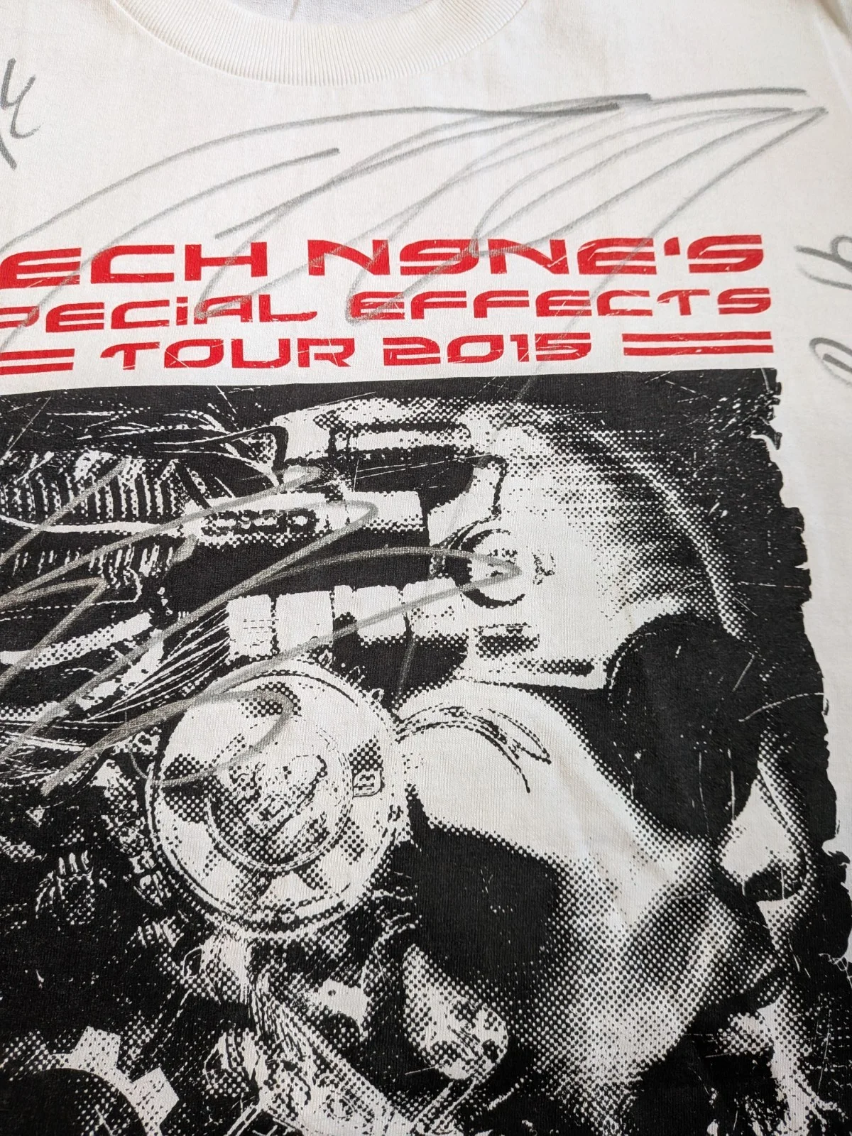 Rare Tech N9ne Special Effects 2015 VIP Signed Shirt XL Strange Music Krizz Murs, image 5