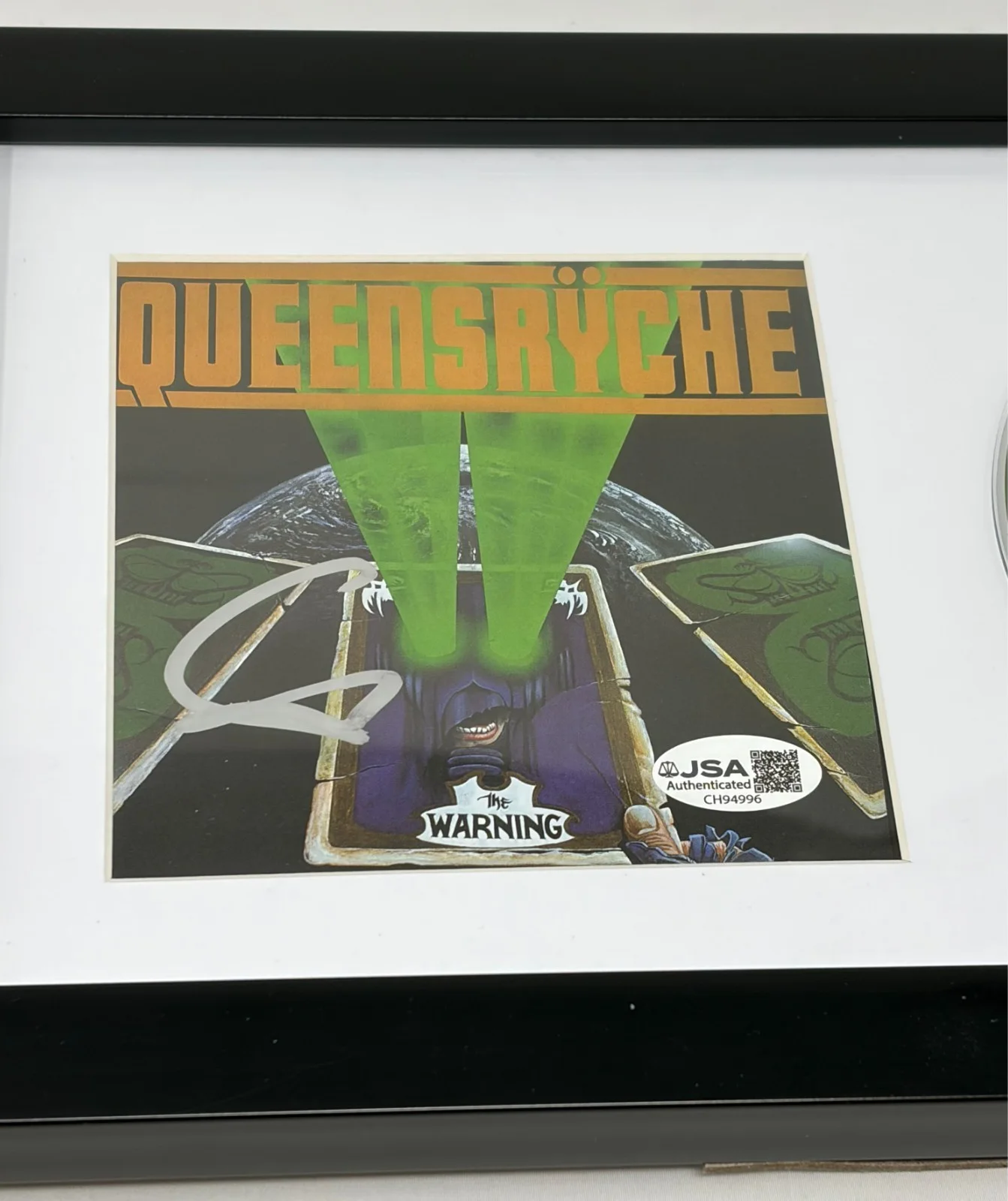 Geoff Tate signed Queensryche The Warning Framed CD Cover JSA COA, image 2