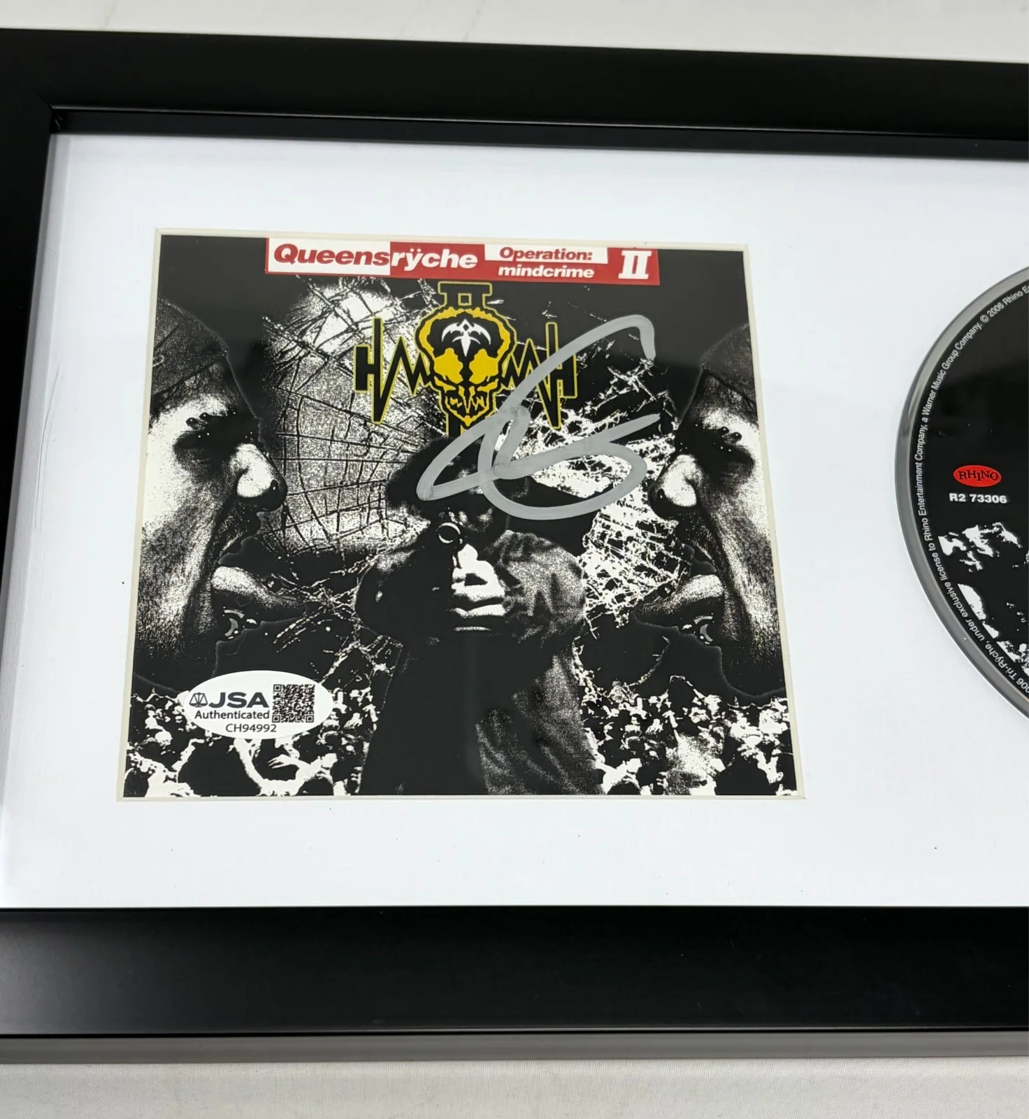 Geoff Tate signed Queensryche Operation Mindcrime II Framed CD Cover JSA COA, image 2