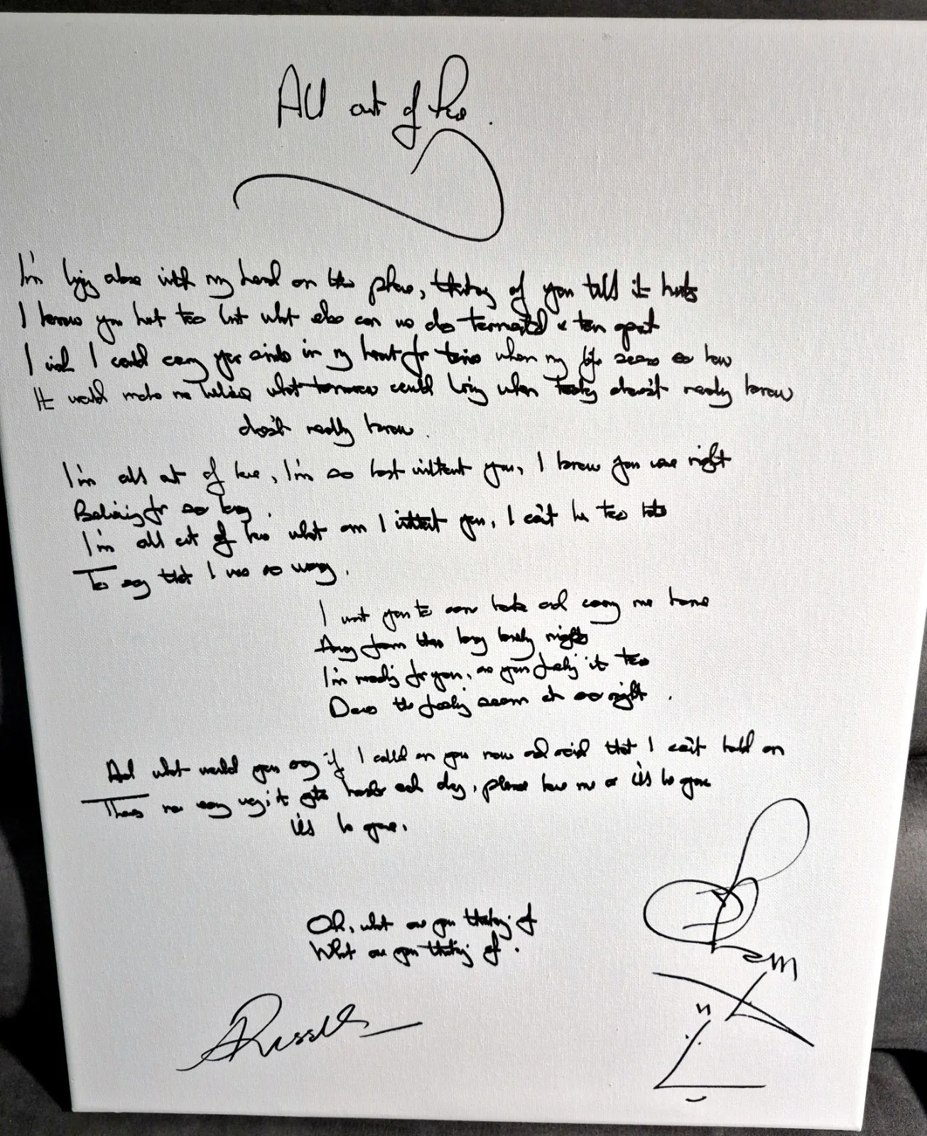 AIR SUPPLY Collection Handwritten Lyrics &Original Poem Signed & Stage Items, изображение 2