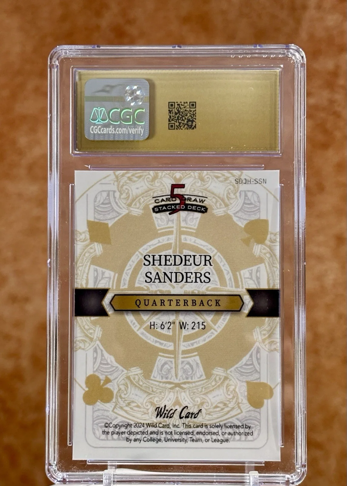🔥Shedeur Sanders Rookie Card 1/1 Black n Gold Wild Card Prestine 10, изображение 2