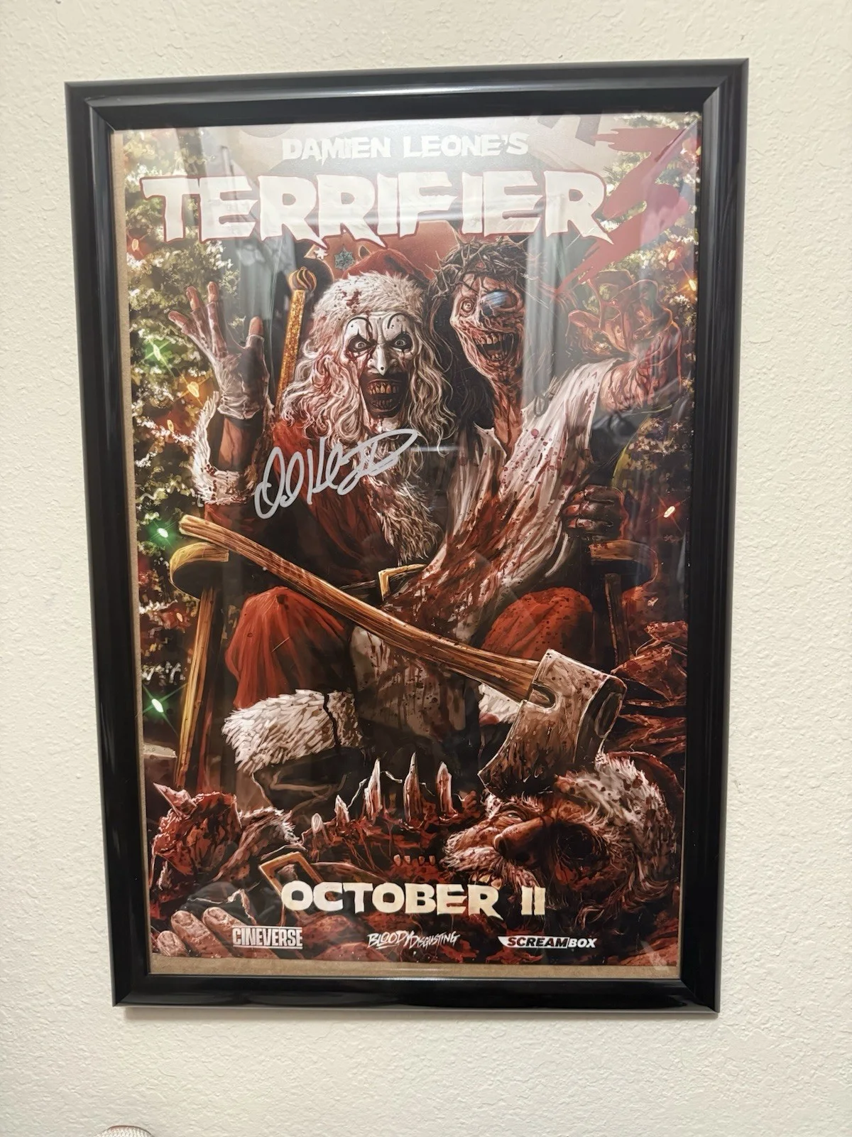 Terrifier 3 Original Autographed Poster Signed by David Howard Thornton, image 2