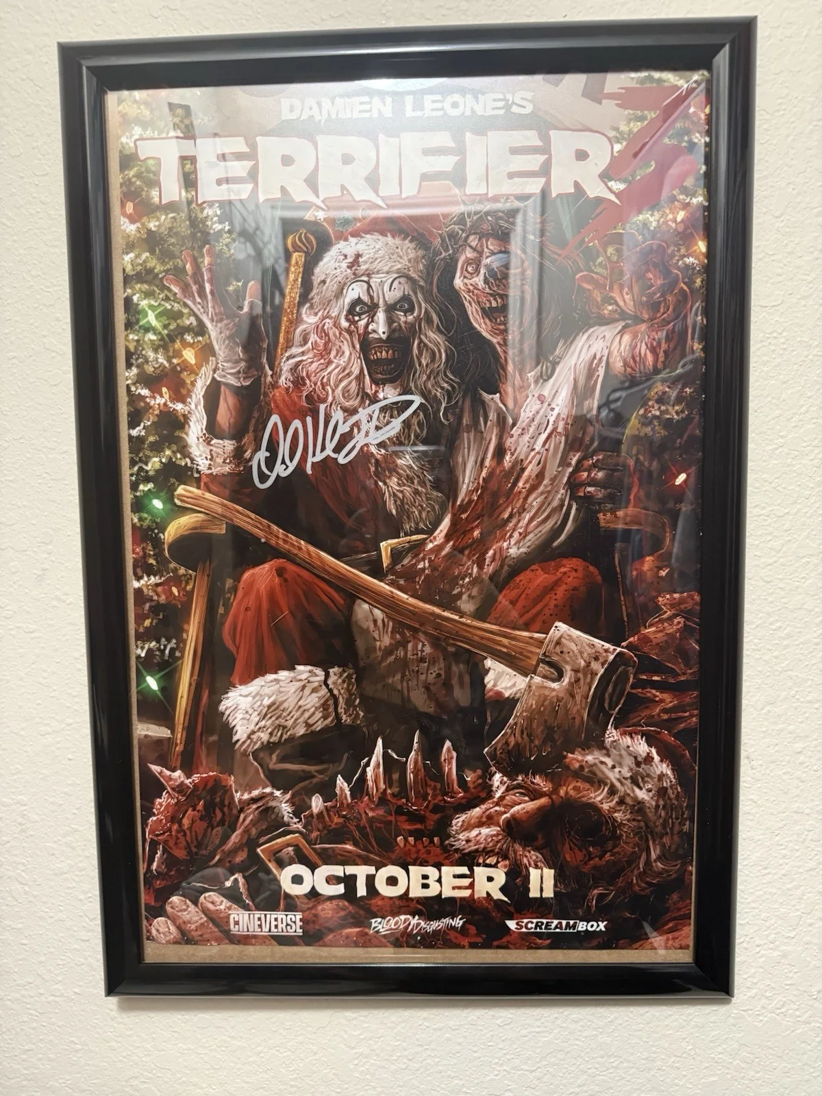 Terrifier 3 Original Autographed Poster Signed by David Howard Thornton, image 3
