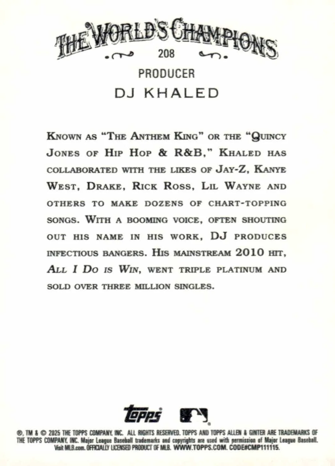 DJ Khaled — DJ Khaled Signed Allen & Ginter Card COA 3 Proof Photo, изображение 2