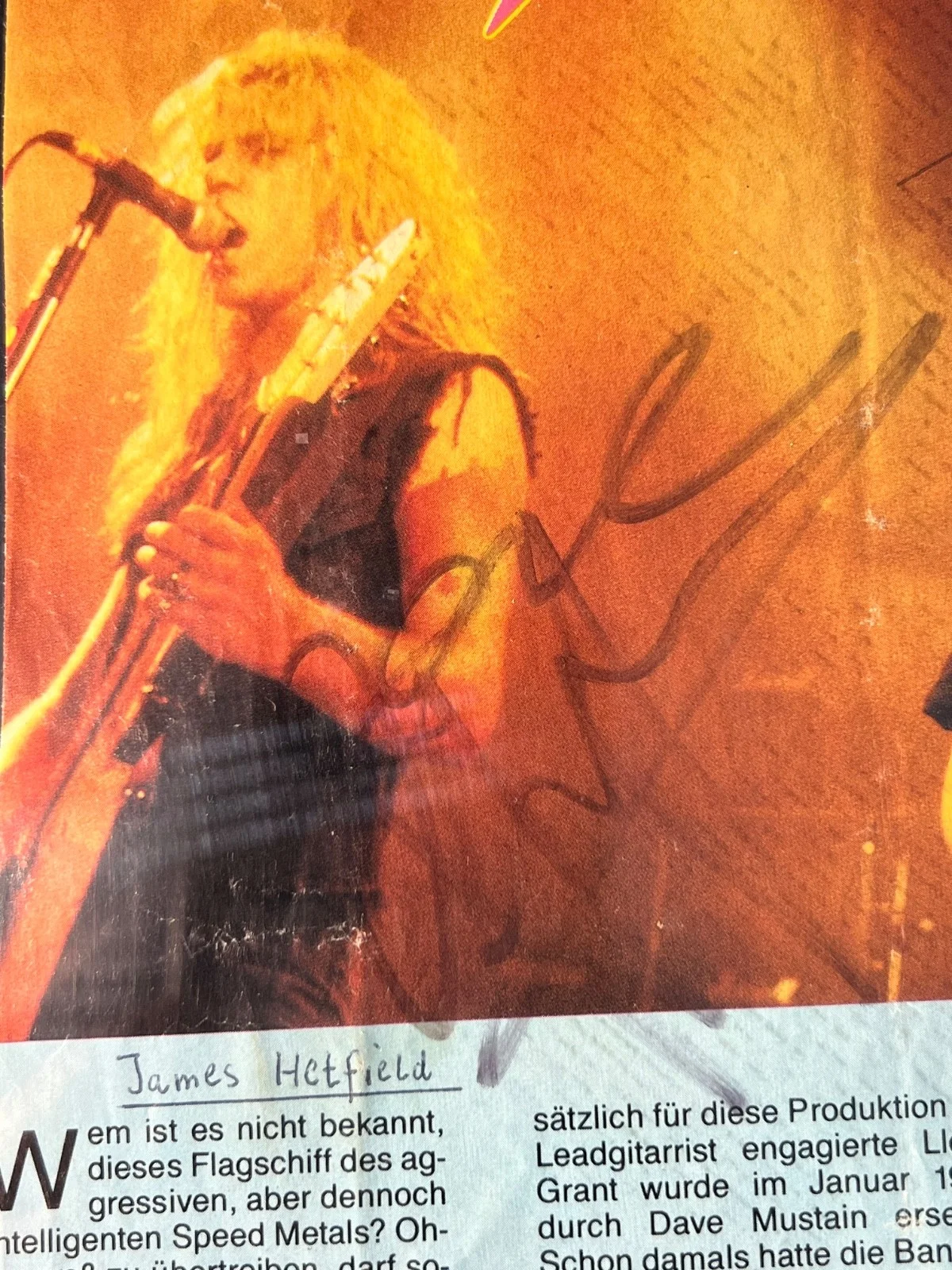 Signed Autographed Metallica Magazine Page James & Kirk Beckett Encased COA, изображение 5