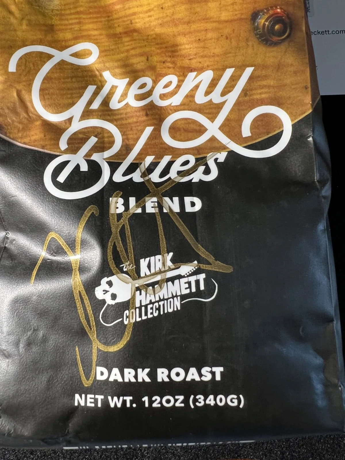 Kirk Hammett Signed Autographed Green Blues Coffee Sealed Metallica Beckett COA, image 2