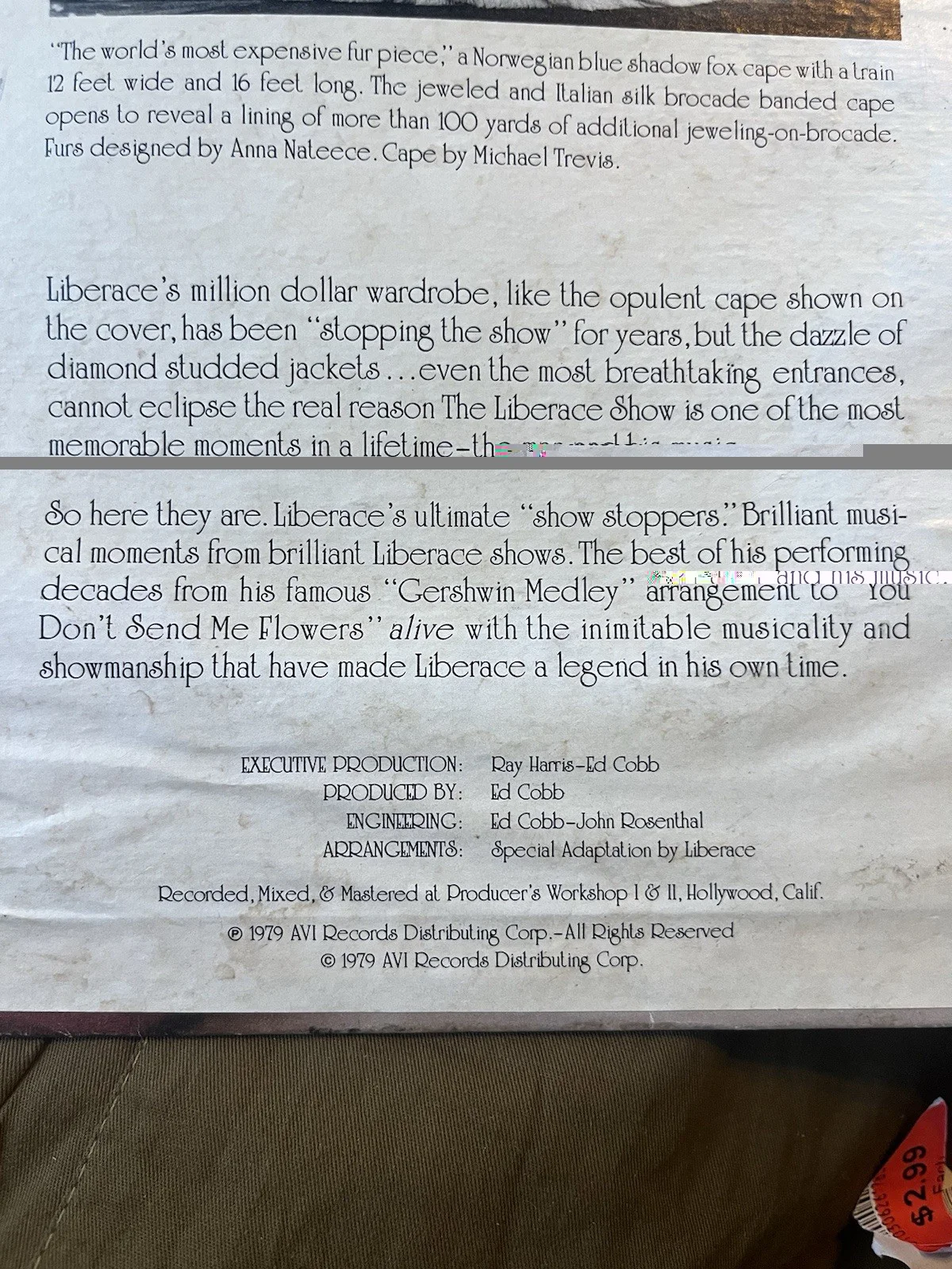 Liberace Signed Vinyl With Illustration, image 3