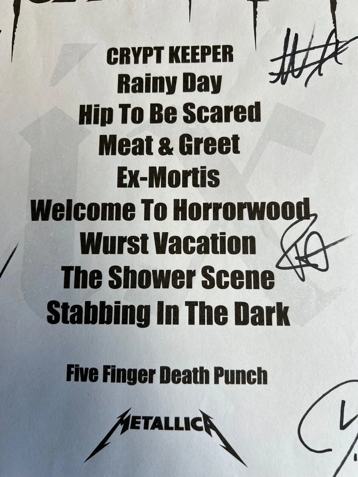 Signed Ice Nine Kills Setlist Detroit 2023 Autographed Spencer Charnas Full Band, изображение 5