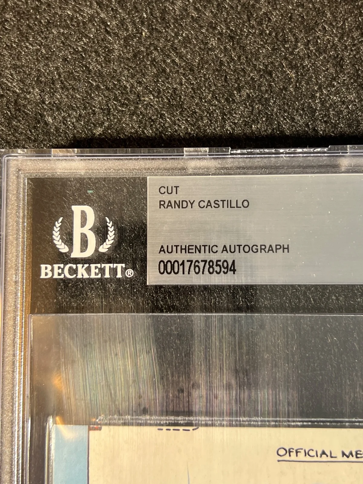 Randy Castillo Signed Autographed Cut 1987 Ozzy Beckett Encased - Cool Piece, image 2