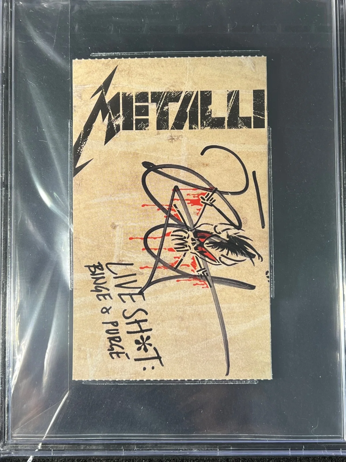 Signed Autographed Metallica Kirk Hammett Live S*** cover Beckett Encased COA, изображение 3