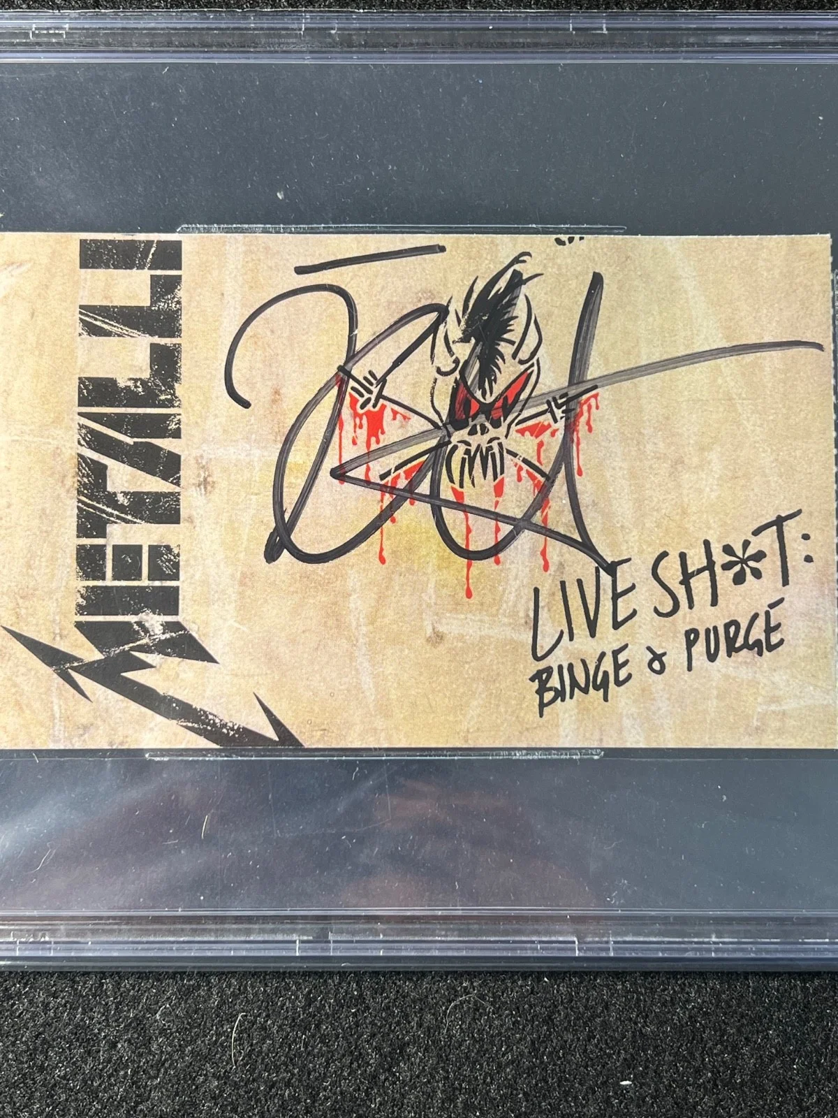 Signed Autographed Metallica Kirk Hammett Live S*** cover Beckett Encased COA, изображение 4