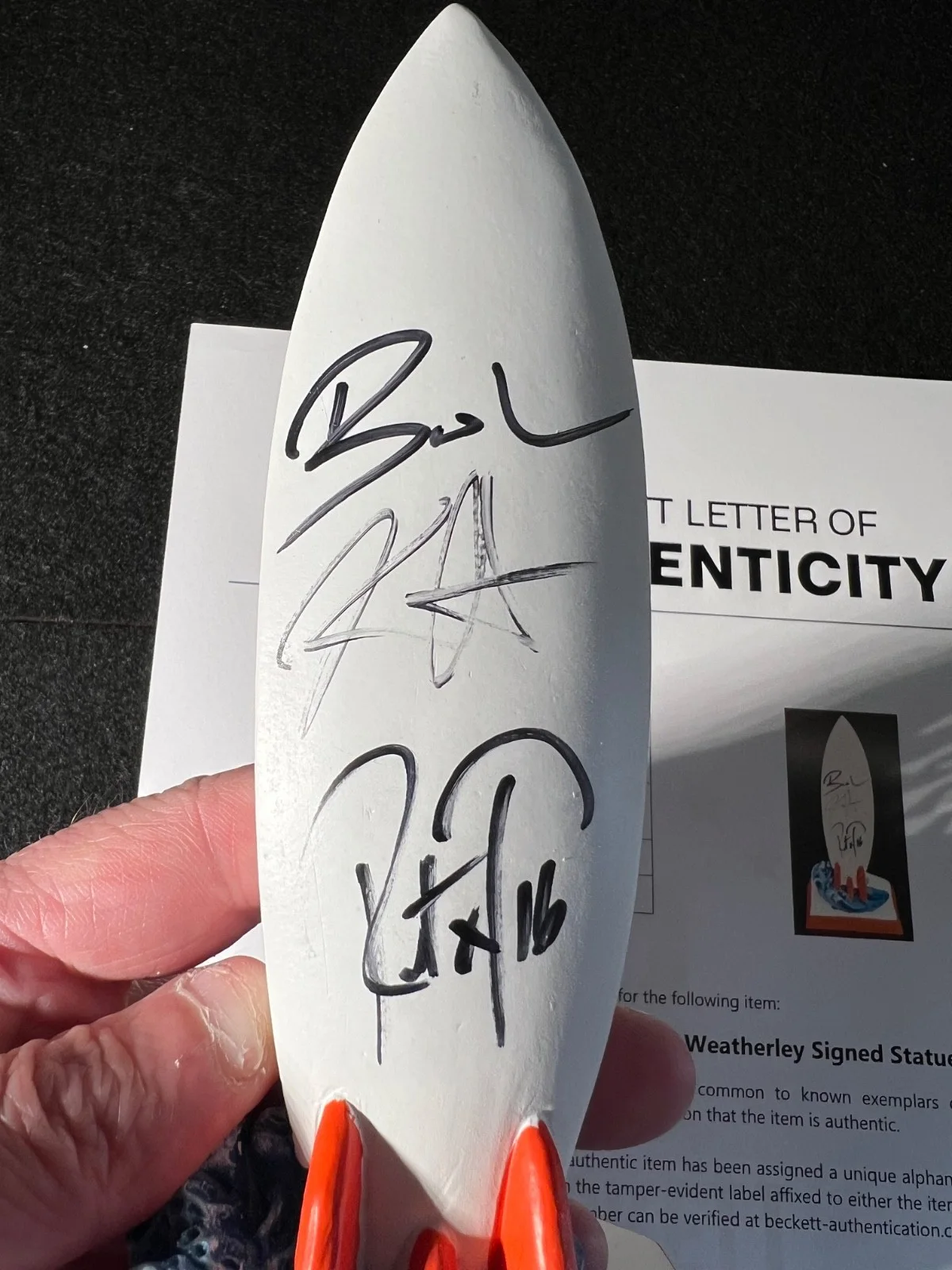 Kirk Hammett Robert Trujillo Signed Autographed Surfboard Metallica Beckett COA, image 2