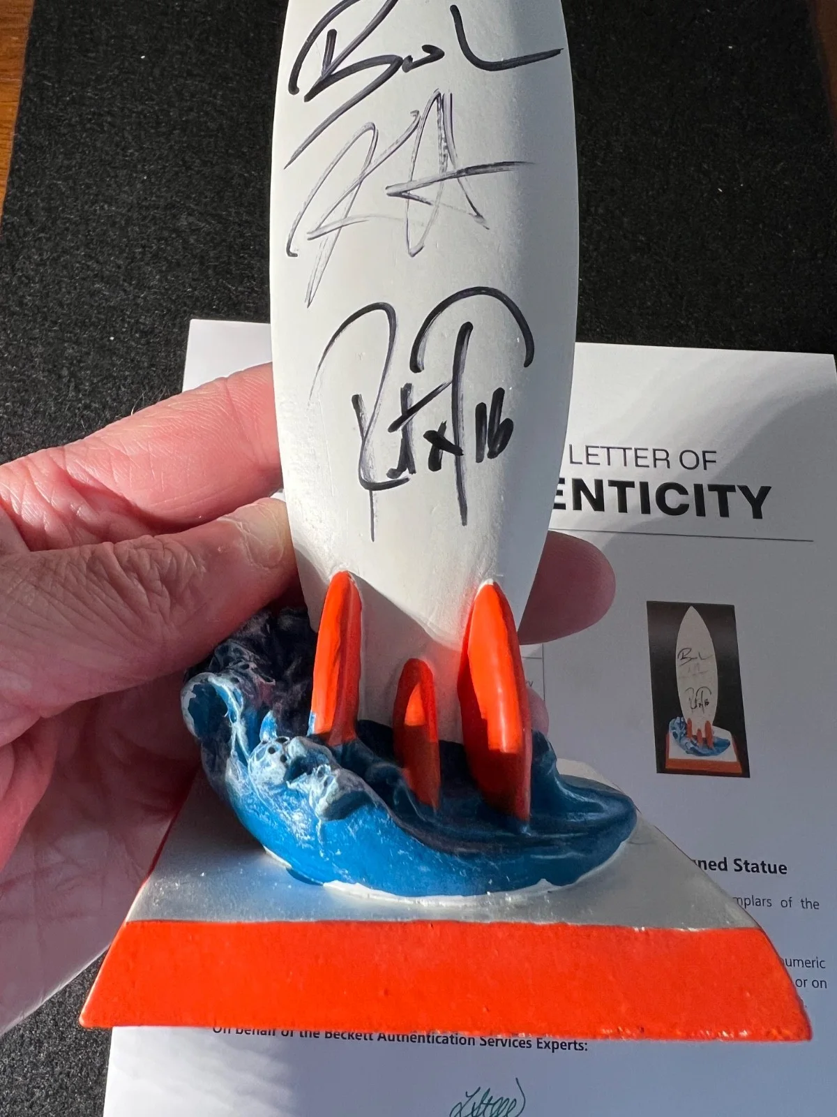 Kirk Hammett Robert Trujillo Signed Autographed Surfboard Metallica Beckett COA, image 3