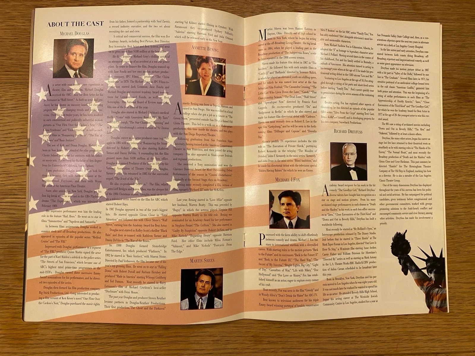 THE AMERICAN PRESIDENT EUROPEAN GALA CHARITY PREMIERE BROCHURE EMPIRE 05/12/95, изображение 5