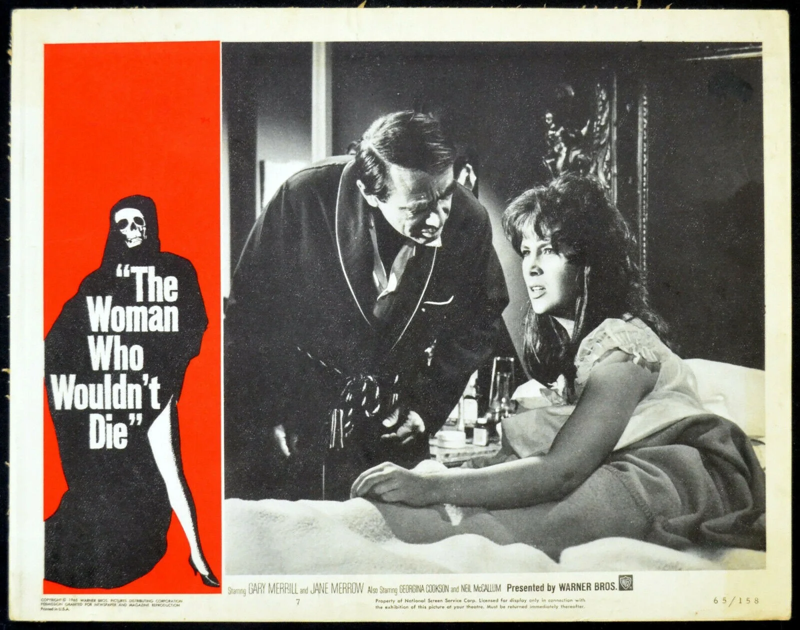 CATACOMBS 1965 Gary Merrill, Jane Merrow 2 LOBBY CARDS, image 2