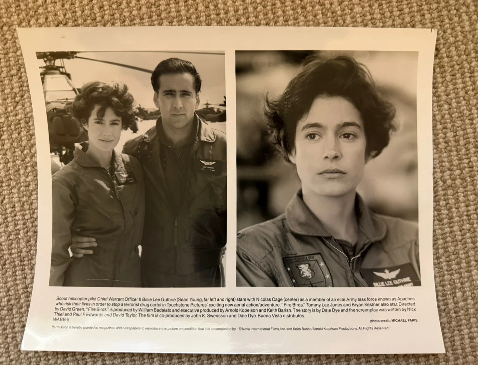 Sean Young & Nicholas Cage - Firebirds Original Film Still - 1990 - Rare, image 3
