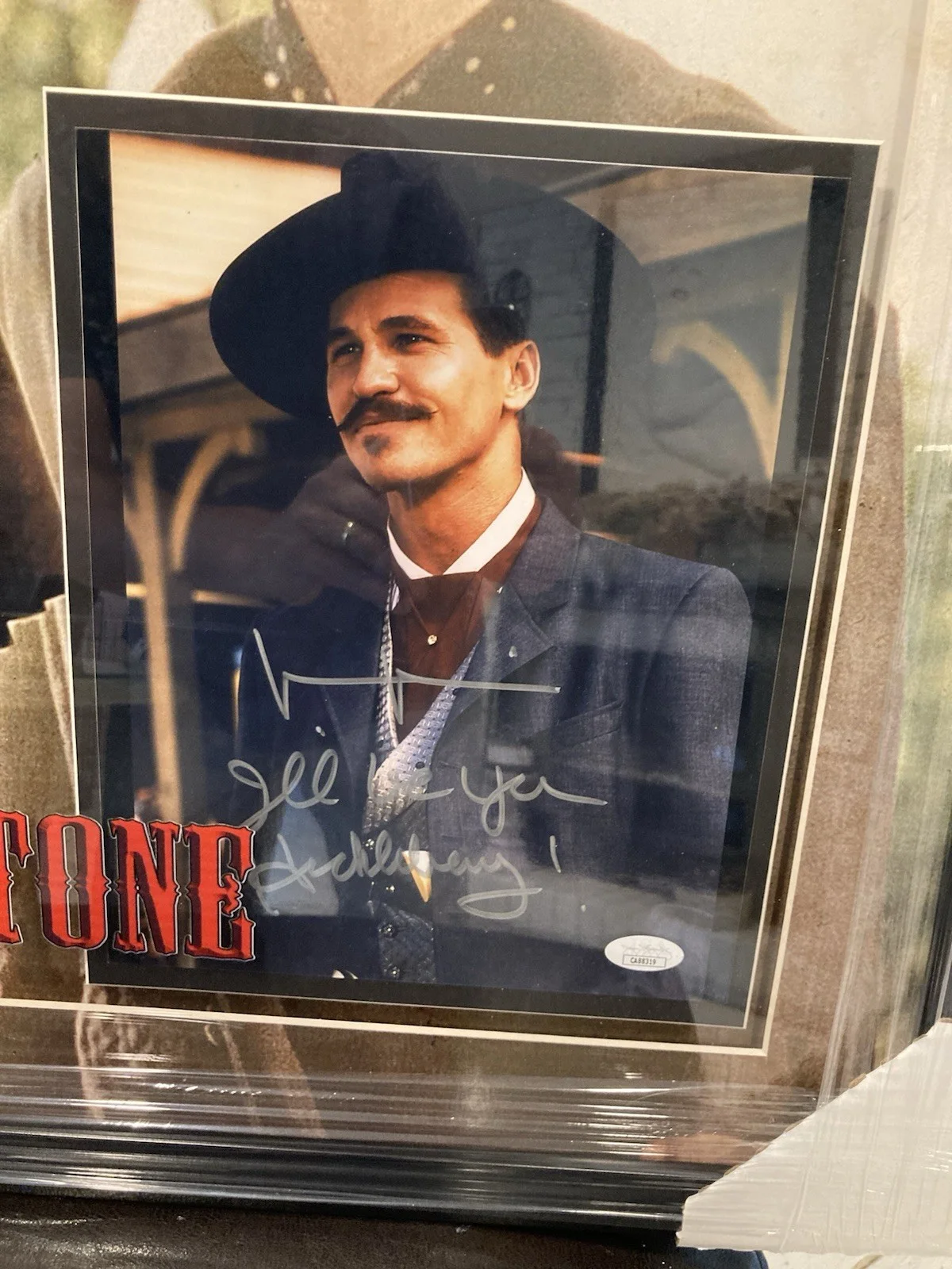 Val Kilmer Signed “I’ll Be your Huckleberry “ JSA Certified Framed Shadow box, image 2