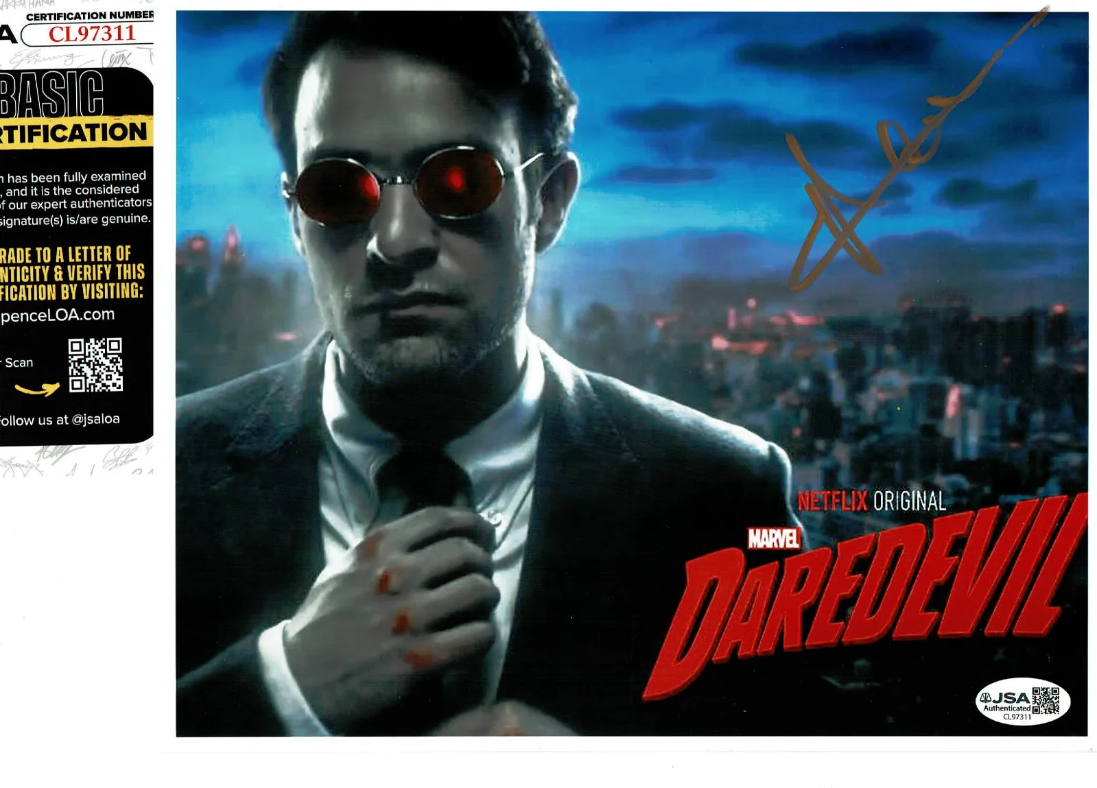 Charlie Cox — Marvel Charlie Cox Daredevil autographed 8x10 photo JSA Certified