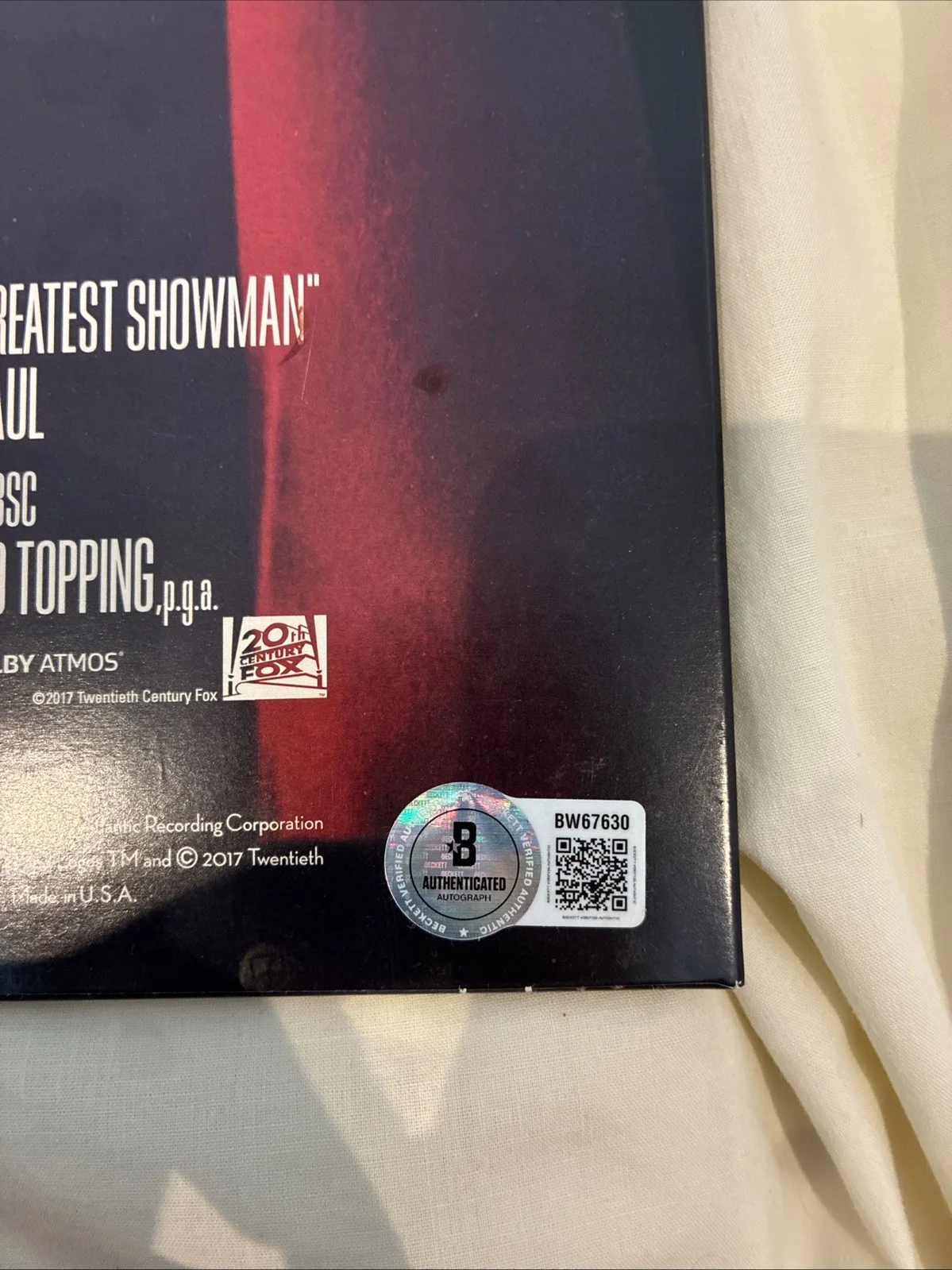 Zendaya Coleman Hugh Jackman Signed Autographed Greatest Showman Vinyl Beckett, image 4