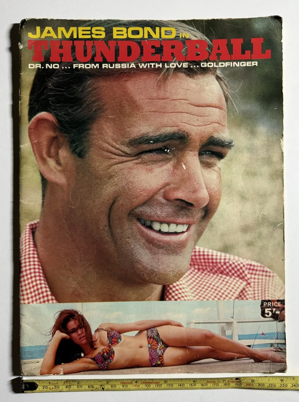 JAMES BOND 2 Books Thunderball- Promotional Magazine 1965 & Bond Girls 1989, изображение 2