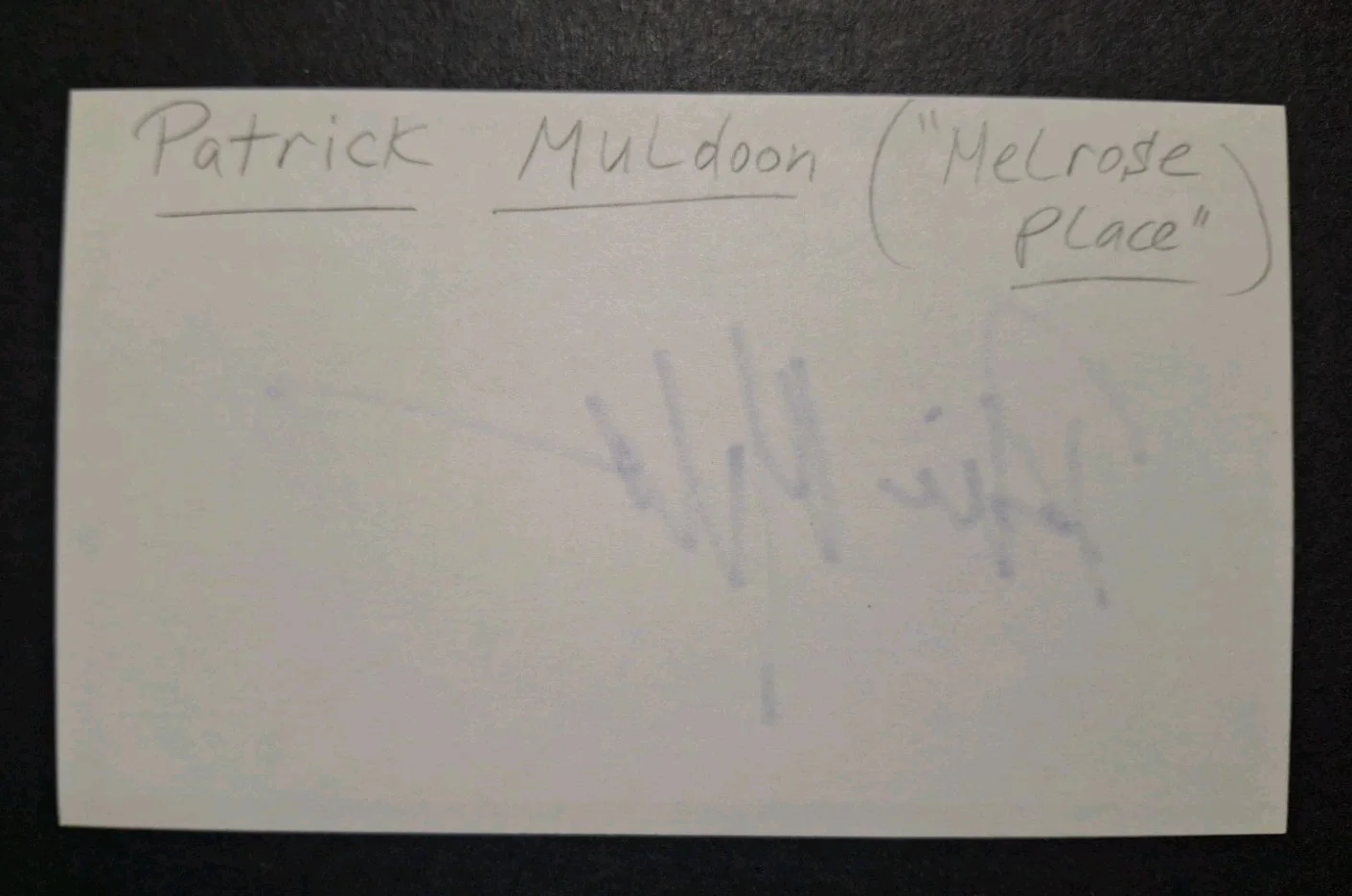 Patrick Muldoon — PATRICK MULDOON - STARSHIP TROOPERS / MELROSE PLACE - SIGNED 3x5 Index Card, изображение 2