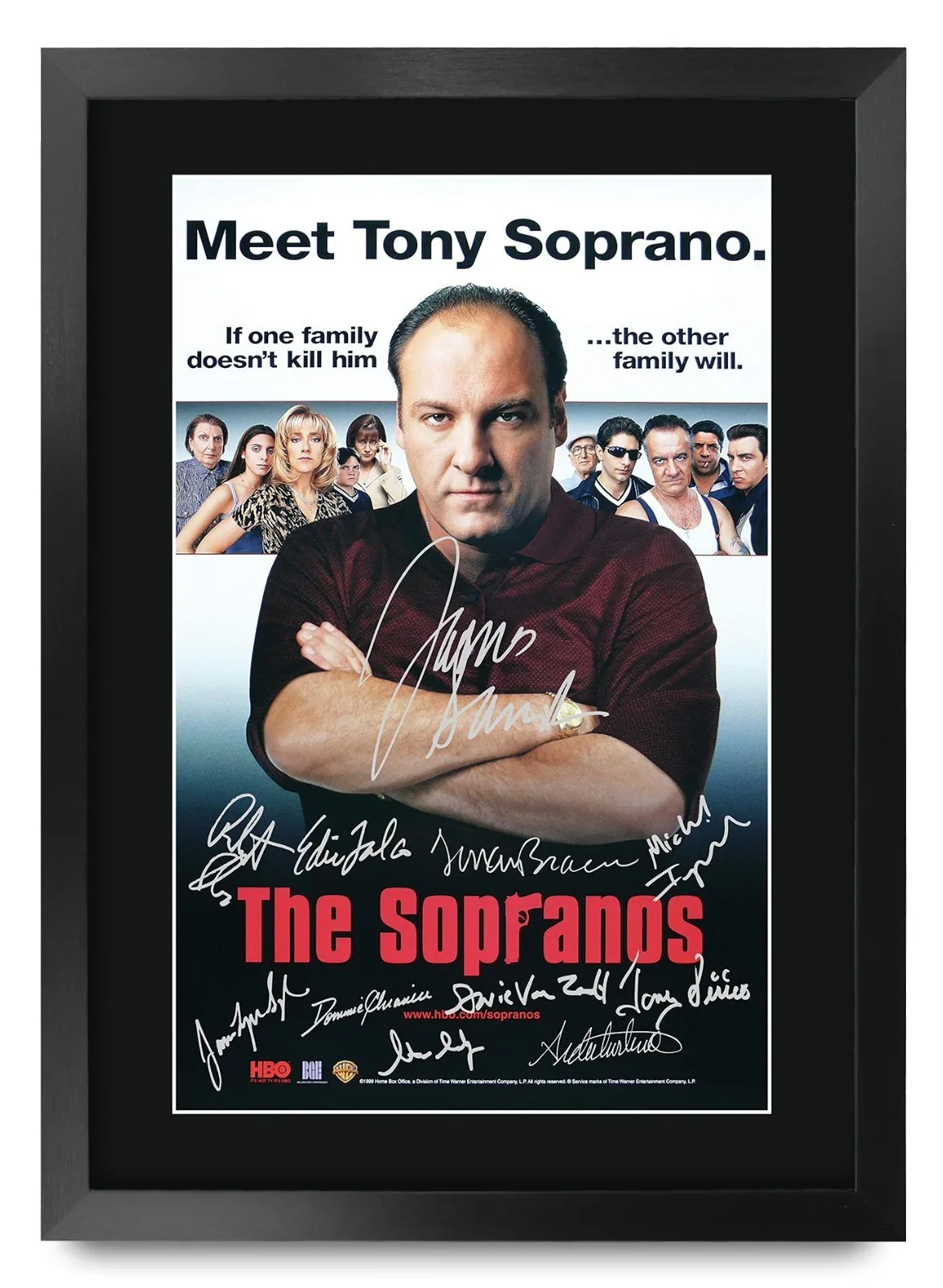 Signed Sopranos TV Series Poster - 16x12 Framed Cast Autograph Gift Display, изображение 2