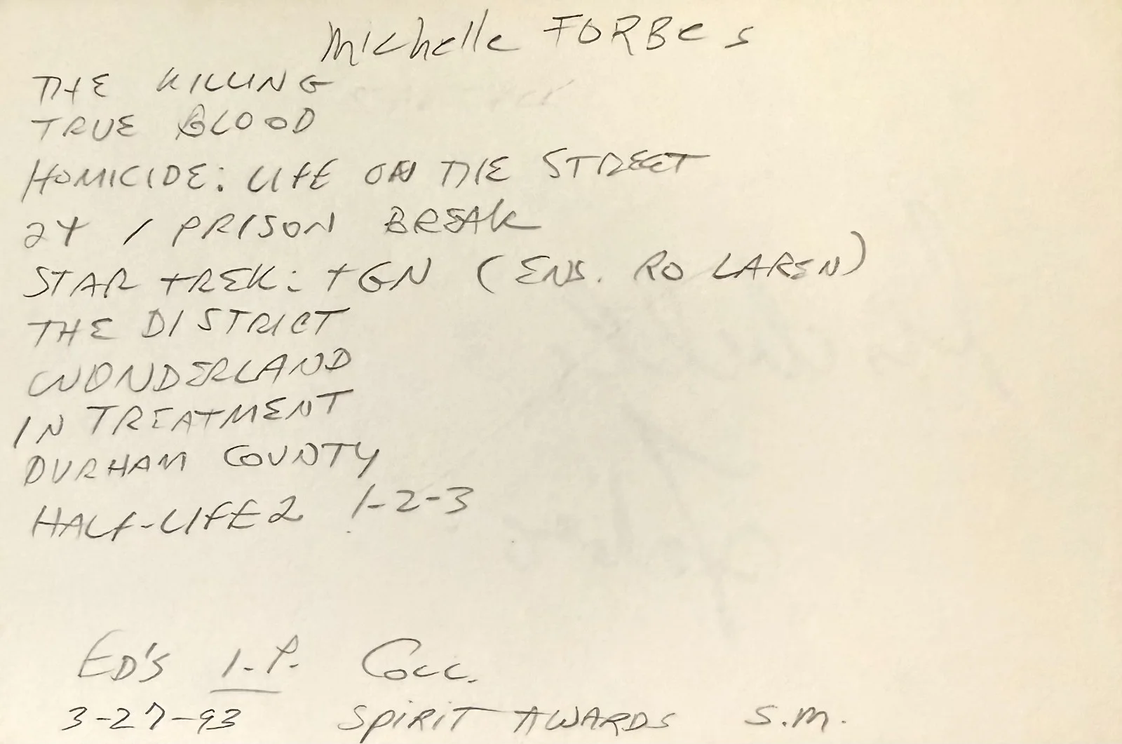 Michelle Forbes — MICHELLE FORBES Autograph Signed 4x6 INDEX CARD The Killing STAR TREK True Blood, изображение 4