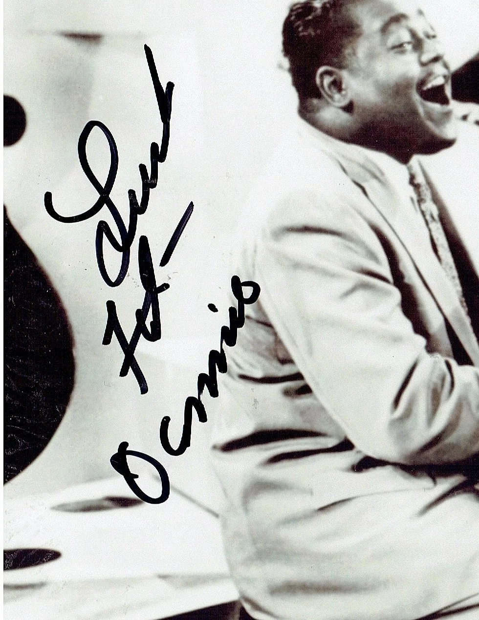 FATS DOMINO — FATS DOMINO HAND SIGNED PHOTO 10x8 "BLUEBERRY HILL", изображение 2