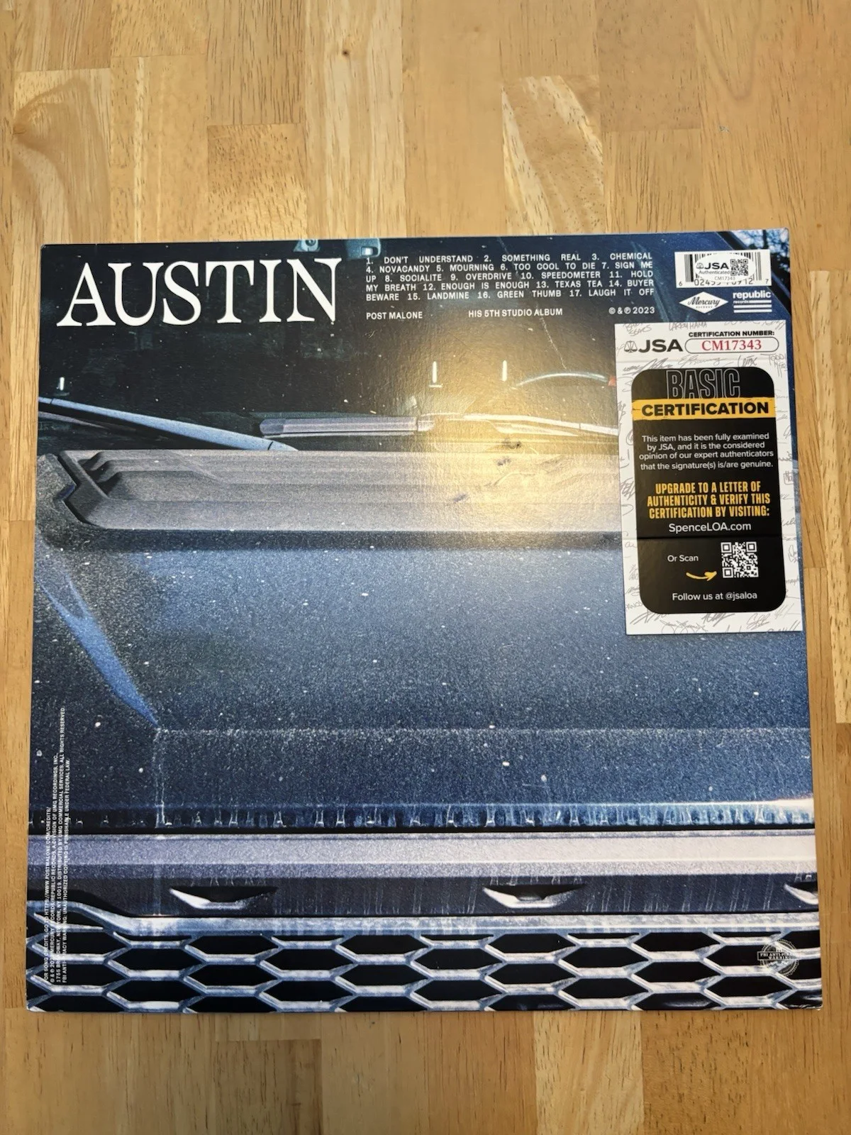 POST MALONE Signed Autographed AUSTIN Vinyl LP Album Texas Tea JSA COA, изображение 3