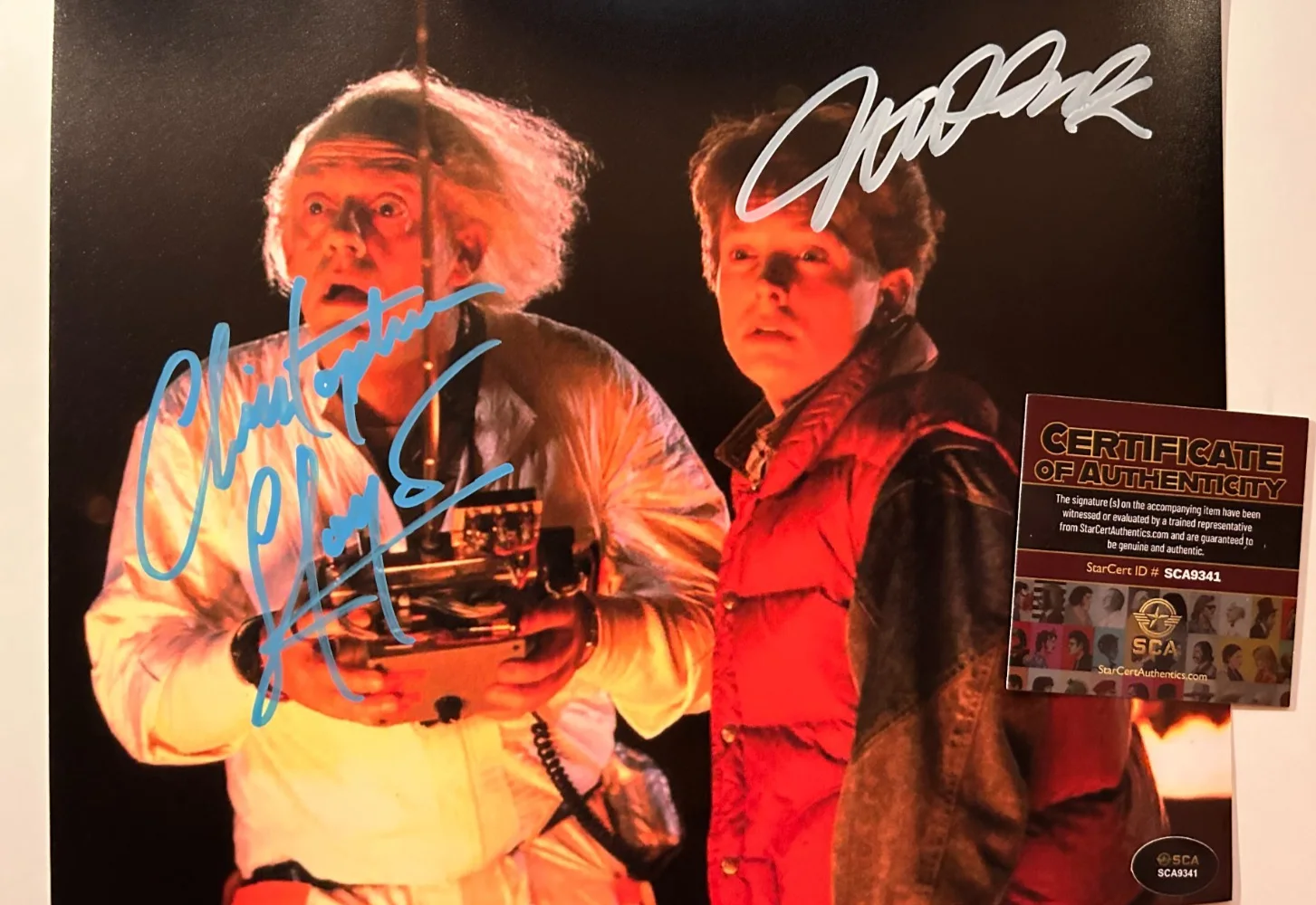 Michael J. Fox, Christopher Lloyd — BACK TO THE FUTURE Signed (Doc & Marty) 8x10" Authentic Original Autograph w/COA