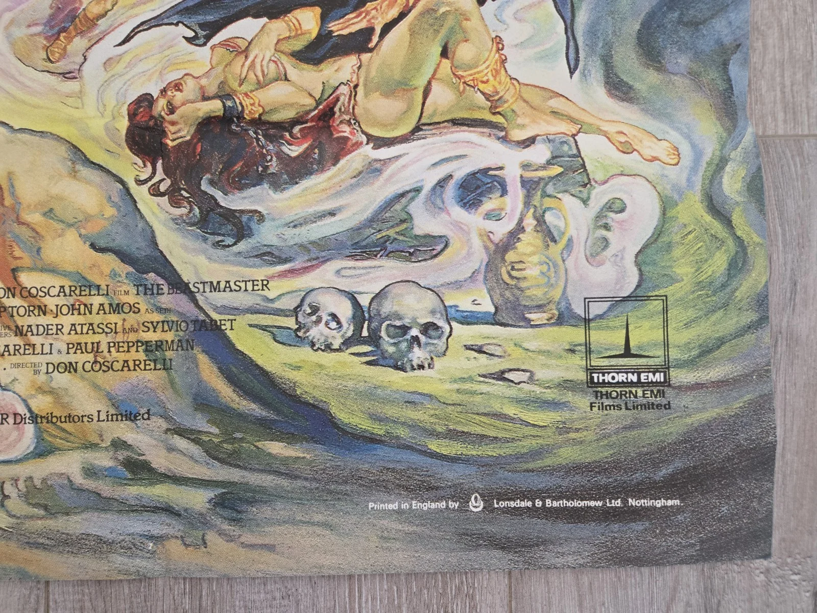 The Beastmaster (1982) UK Quad Movie Poster, Folded, Josh Kirby Artwork, image 2