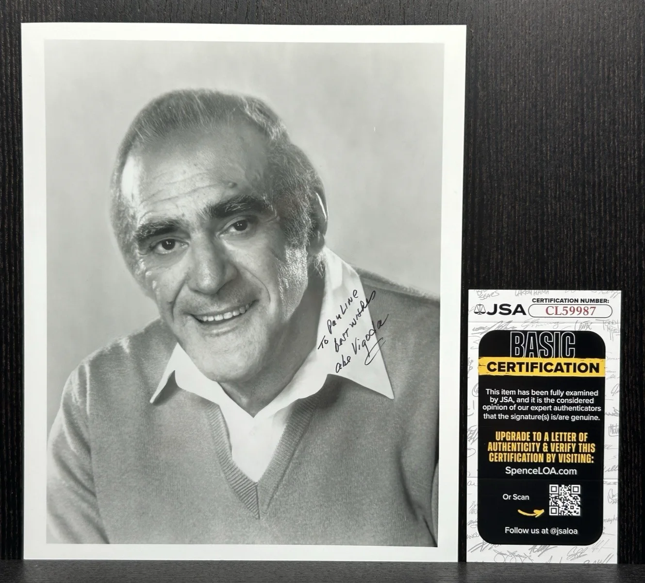 Abe Vigoda — ABE VIGODA SIGNED 8x10 PHOTO Original Authentic Autograph JSA COA The Godfather
