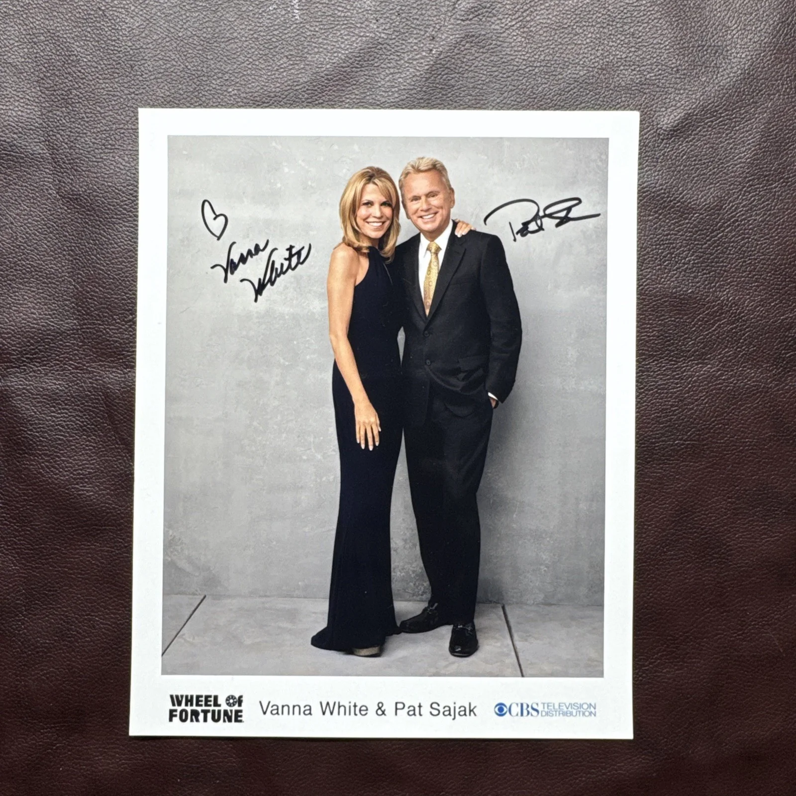 Pat Sajak, Vanna White — Pat Sajak Vanna White Signed Autographed Wheel Of Fortune 8x10 Photo