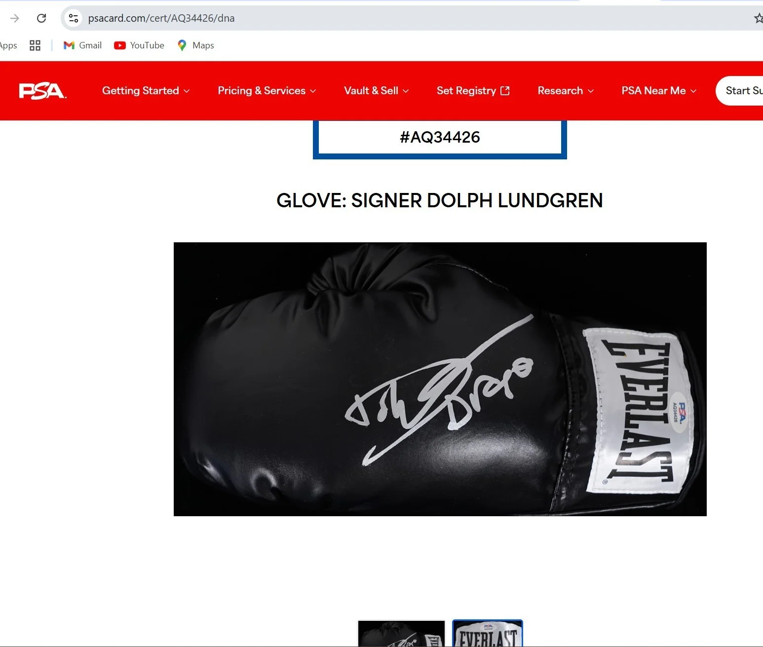 Dolph Lundgren — 🥊Dolph Lundgren “DRAGO” Signed Everlast Boxing Glove PSA COA Rocky IV Autograph, изображение 2