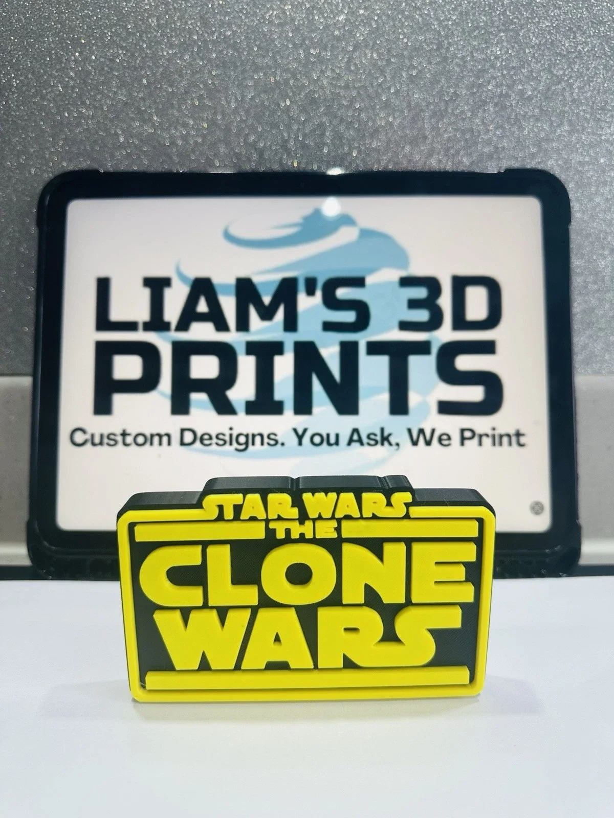 Decorative The Clone Wars STAR WARS Logo Sign Display Self Standing, image 2