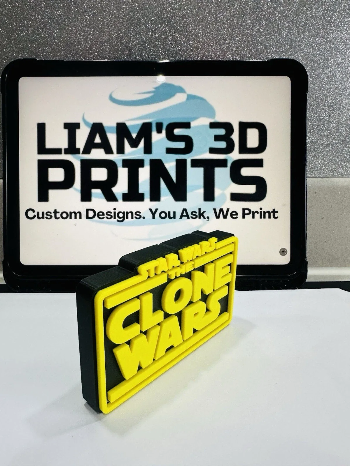 Decorative The Clone Wars STAR WARS Logo Sign Display Self Standing, image 3