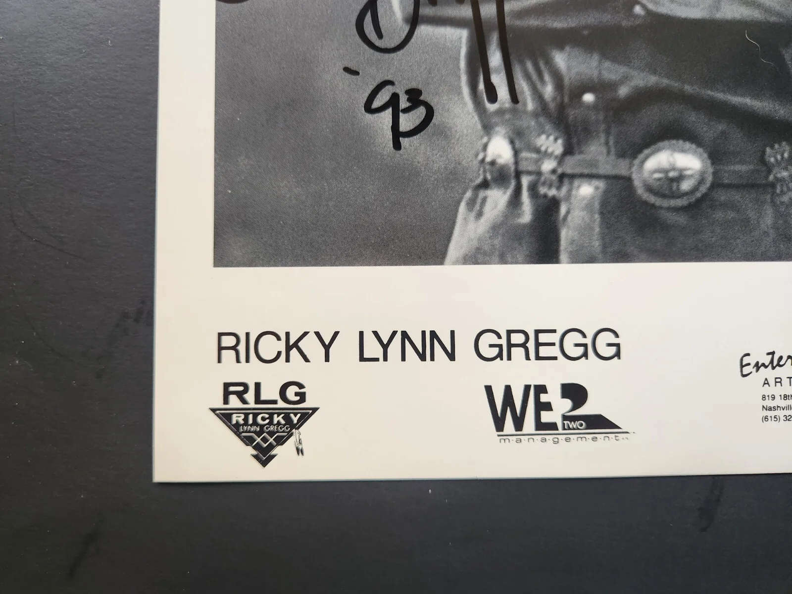 Native American Country Music Singer Ricky Lynn Gregg Hand Signed Photo 8X10, изображение 5