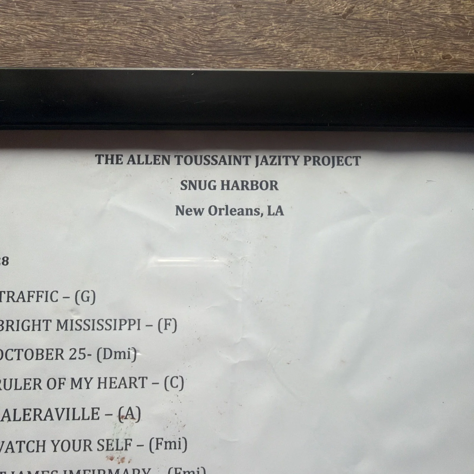 Allen Toussaint — Signed Allen Toussaint Set List From Snug Harbor 2012 W/ticket Stub, image 5