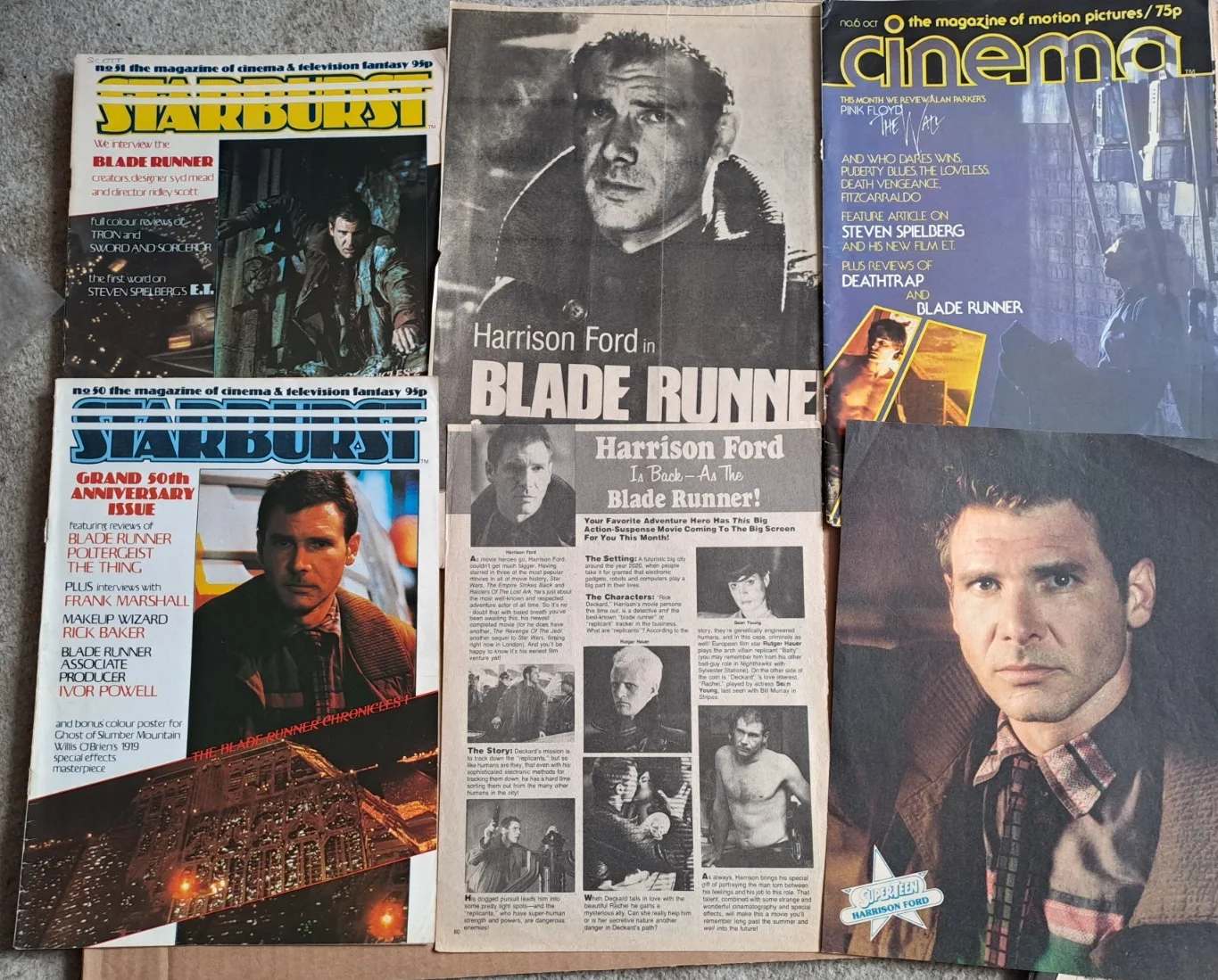 Lot of Harrison Ford original 1982 BLADE RUNNER stills and cuttings, image 2