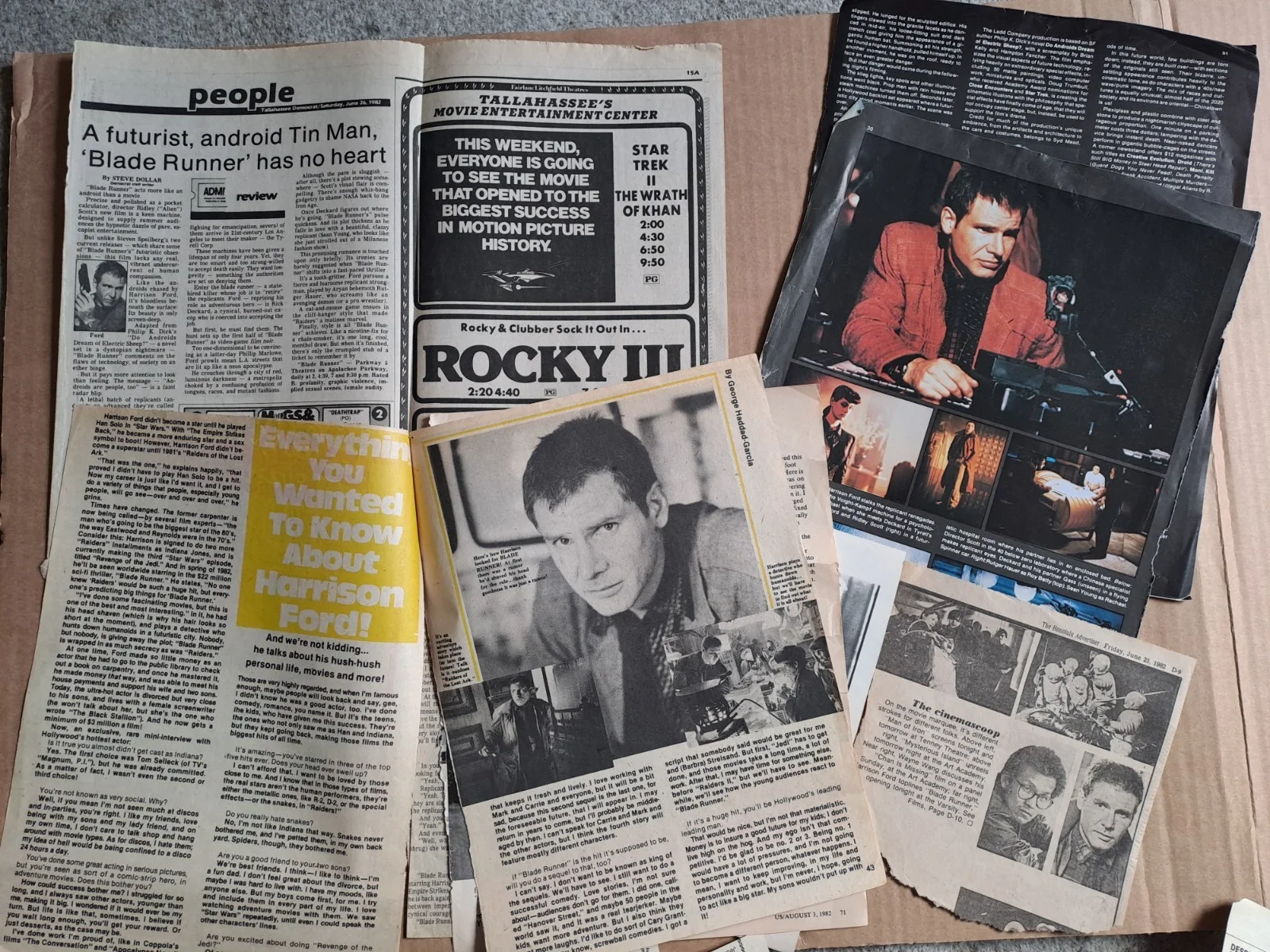 Lot of Harrison Ford original 1982 BLADE RUNNER stills and cuttings, image 3