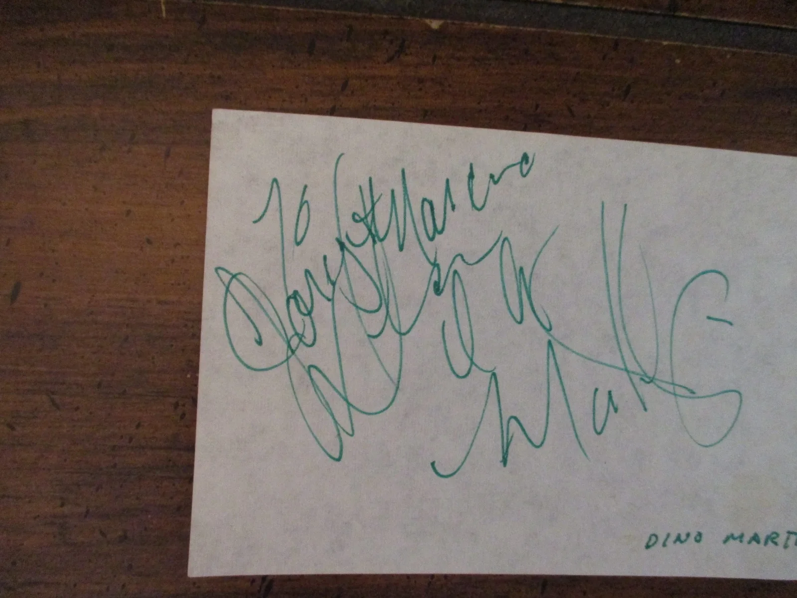 DEAN PAUL MARTIN (Died in 1987) ("Dino, Desi & Billy")Signed 3 x 5 Paper/Sheet, изображение 2