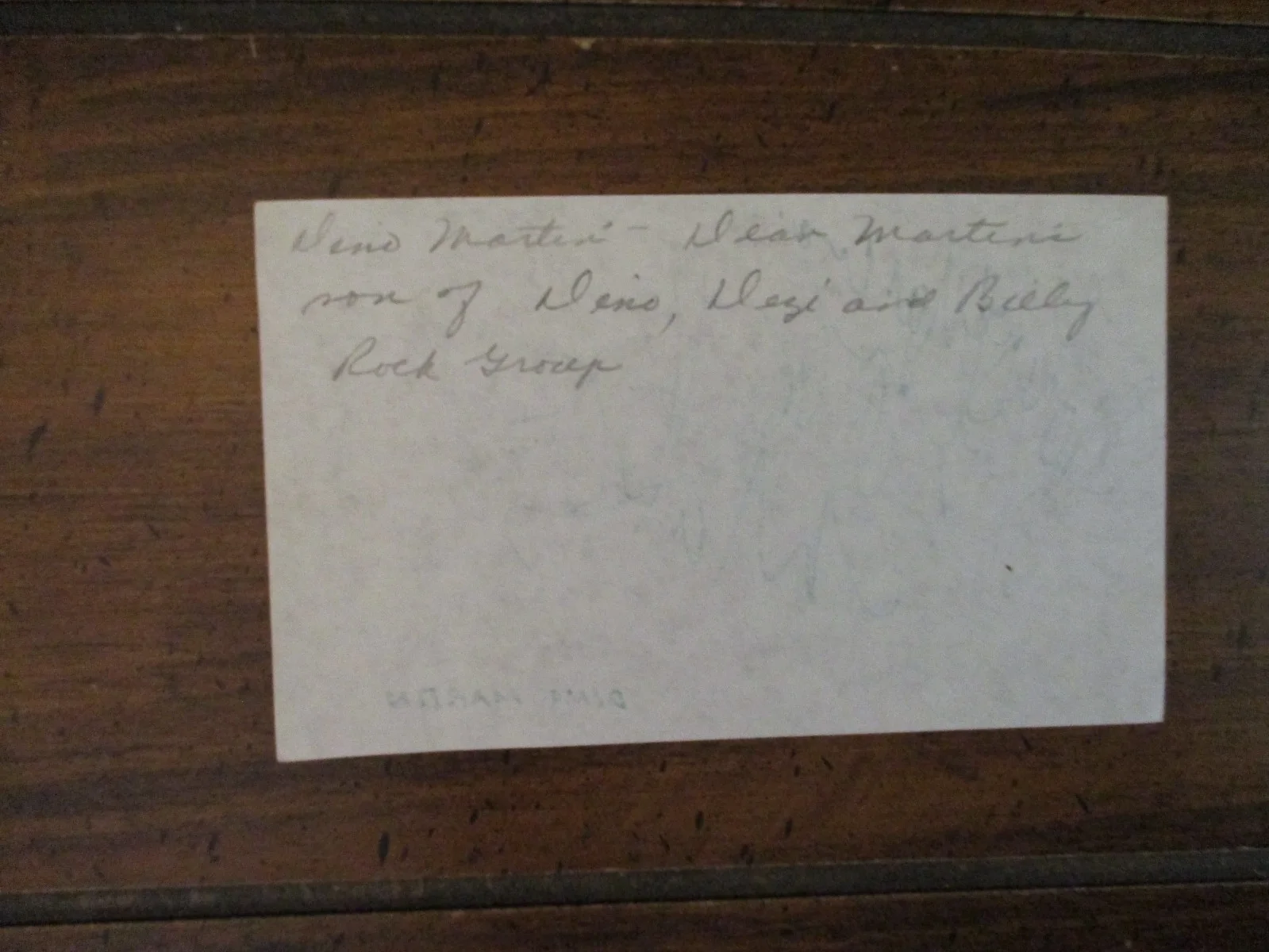DEAN PAUL MARTIN (Died in 1987) ("Dino, Desi & Billy")Signed 3 x 5 Paper/Sheet, изображение 3