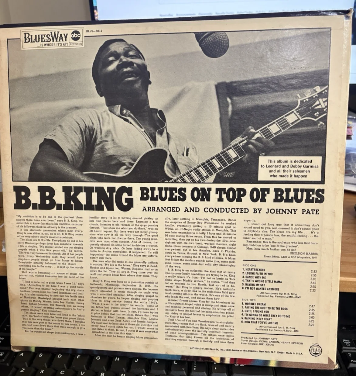 Early BB King SIGNED LP With Coa, image 3