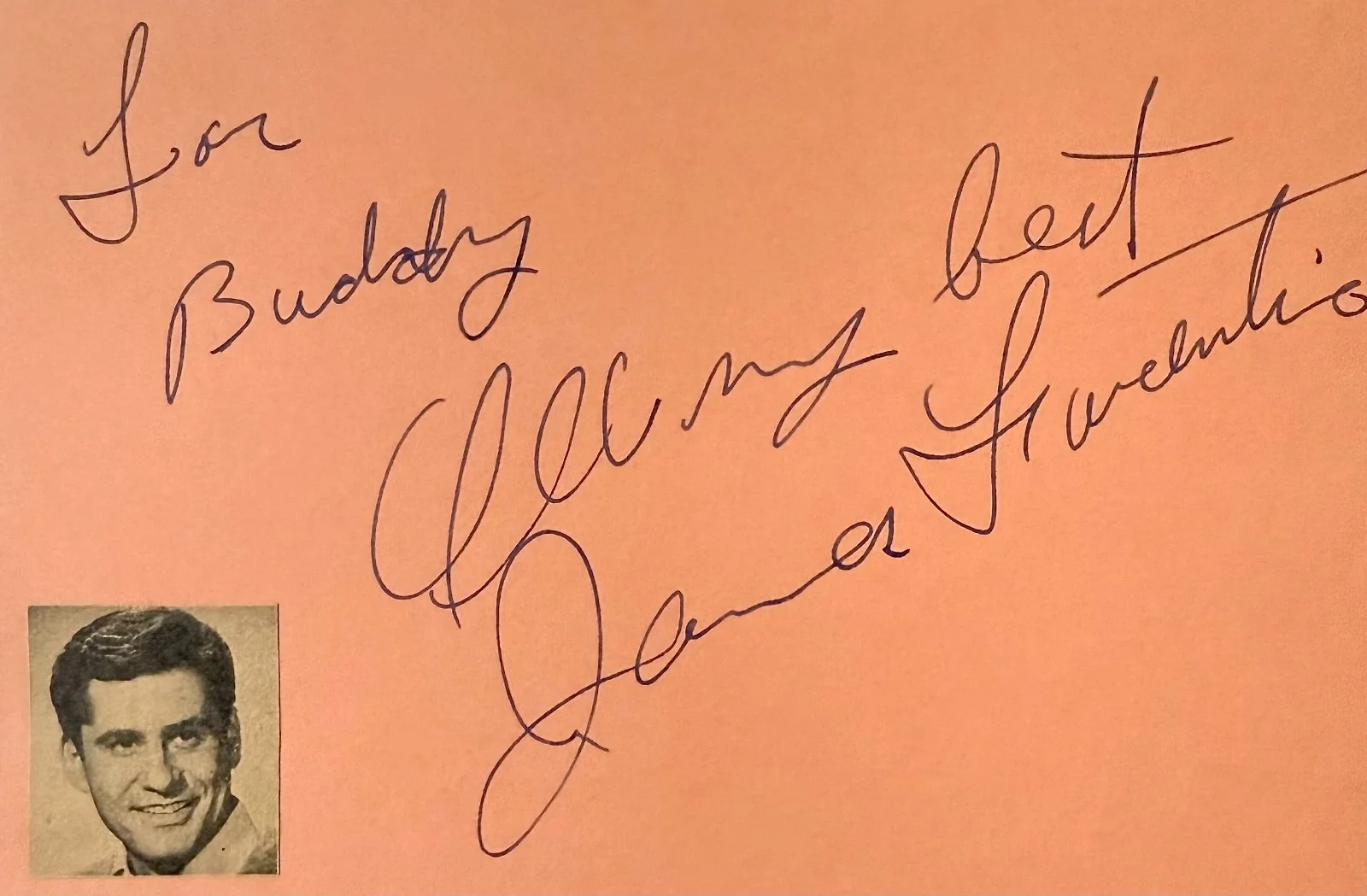 James Farentino — JAMES FARENTINO Signed Autographed 4"x 6" INDEX CARD The Possessed Dead & Buried, изображение 3