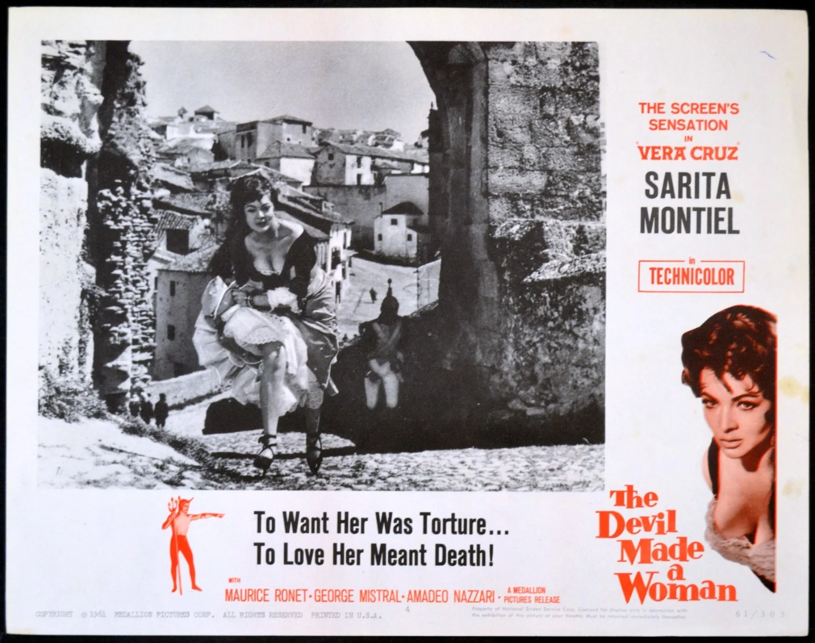 DEVIL MADE A WOMAN 1959 Sara Montiel, Jorge Mistral, Maurice Ronet 3 LOBBY CARDS, изображение 2